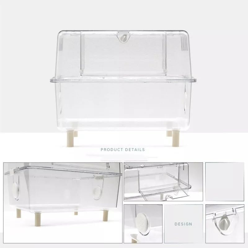 Hamster Mice Cage Habitat Portable Breathable Ventilation Habitat with Openable Top for Gerbils Small Animals Guinea Pigs Mice Rats, Clear image number 4