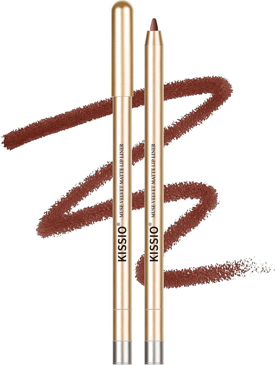 KISSIO Lip Liner,Creamy Lip Pencil,Long Lasting Lip Liner with Sharpener,Matte Finish,Smooth and Soft,Non-Dry,Easy to Use,Cruelty Free,Whisper