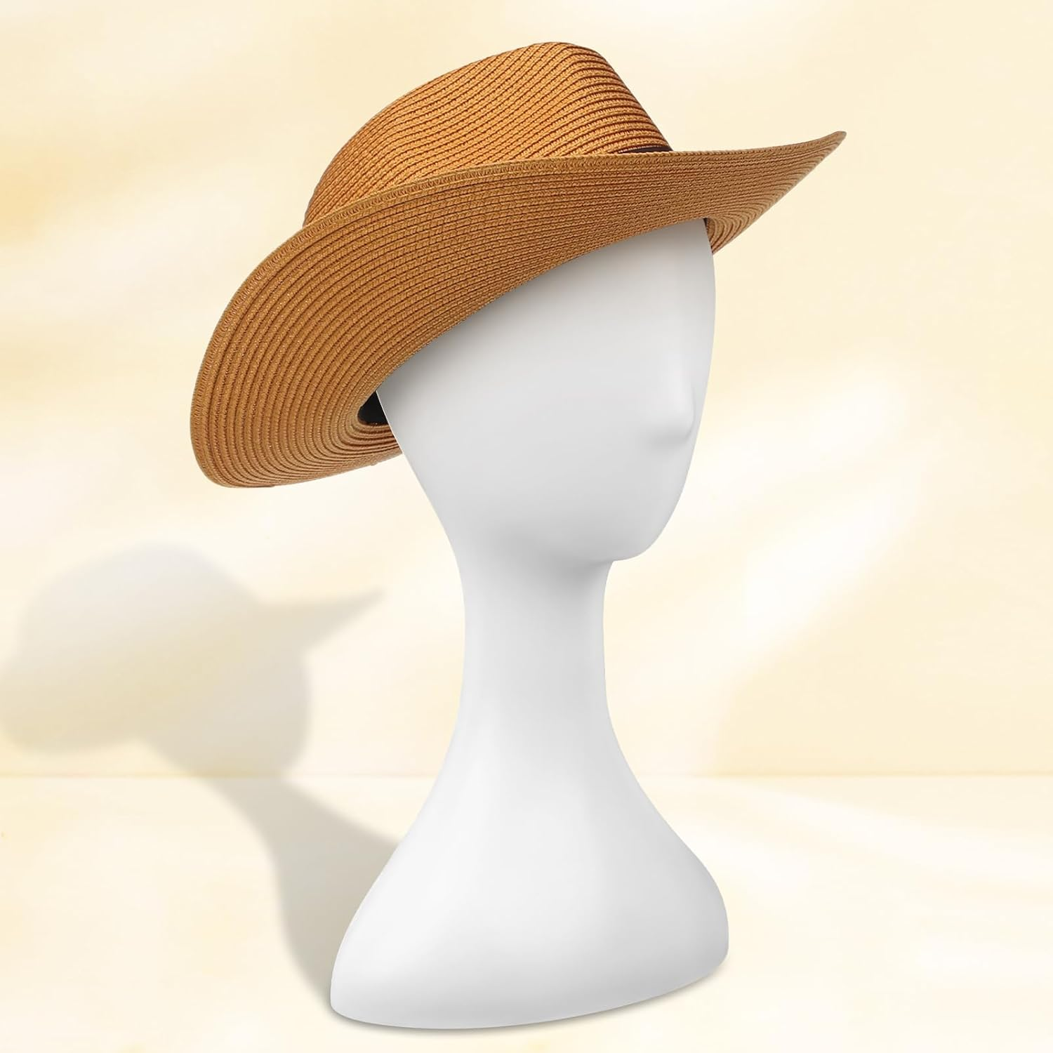 Youngly 40Cm Plastic Female Mannequin Wig Hat Scarf Manikin Head Model Display Stand Training Head (White) - White image number 5