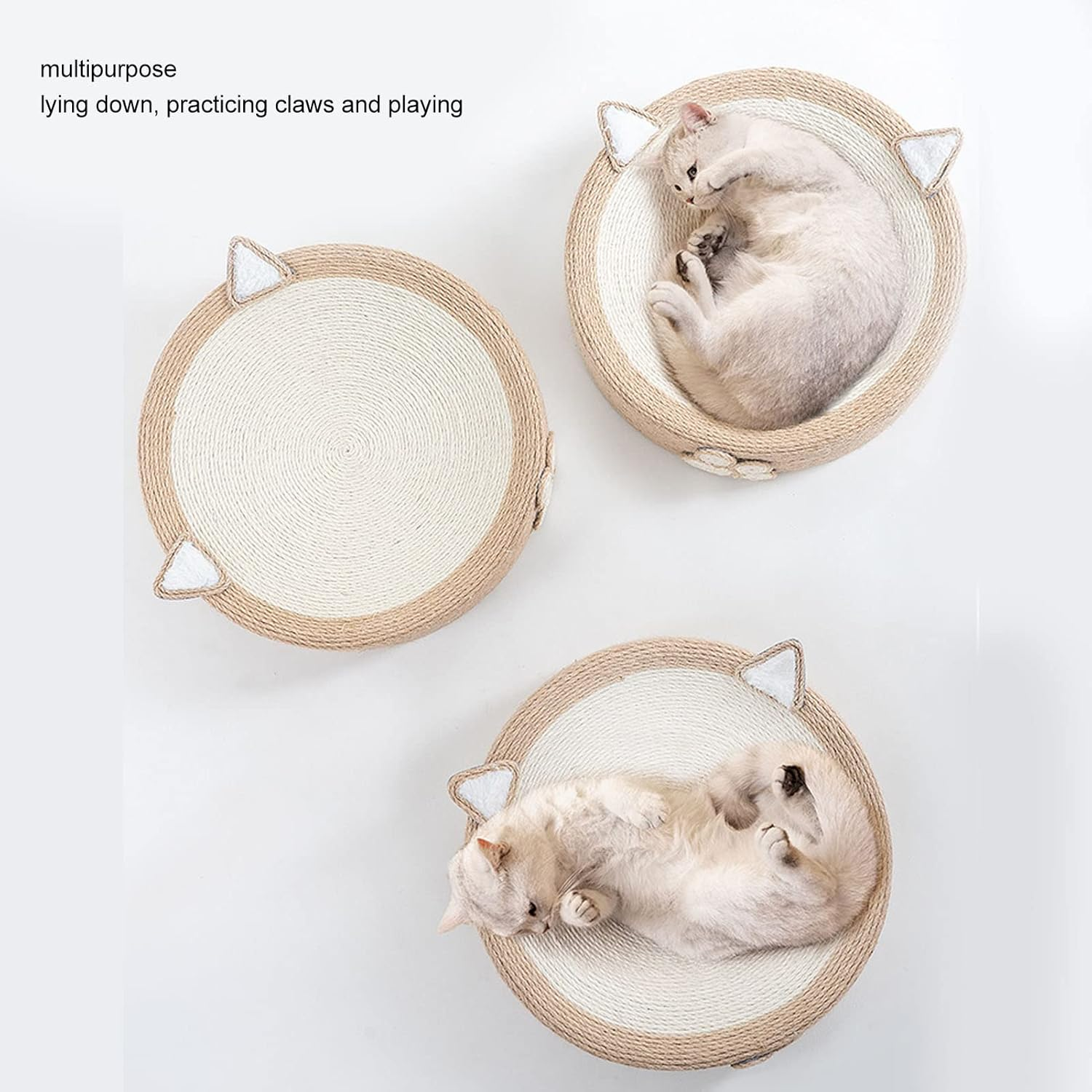 Cat Scratchpad Nest, Reusable Multifunctional round Cat Scratcher Cardboard, Cat Scratcher Cat Scratching Post Corrugated Lounge Couch Nest for Cats image number 1