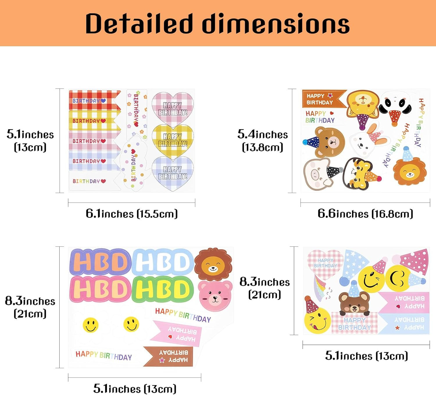 Hannafires 100PCS Colorful Cake & Cocktail Toppers &ndash; Smiley Face Party Picks with Bear Candles, Cloud Hats & Mini Decorations for Birthday Cakes & Dessert Tables image number 1