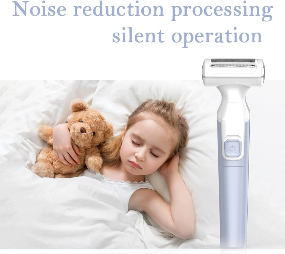 FIREYUN Women'S Electric Shaver Electric Razors 3-In-1 Multi-Functional Design, Battery-Operated, Ideal for Arms, Legs, Face, and Bikini Area, Cordless Hair Removal Trimmer, Detachable Head, IPX6 Waterproof, Wet & Dry Use, Blue, Replacement Blade Included