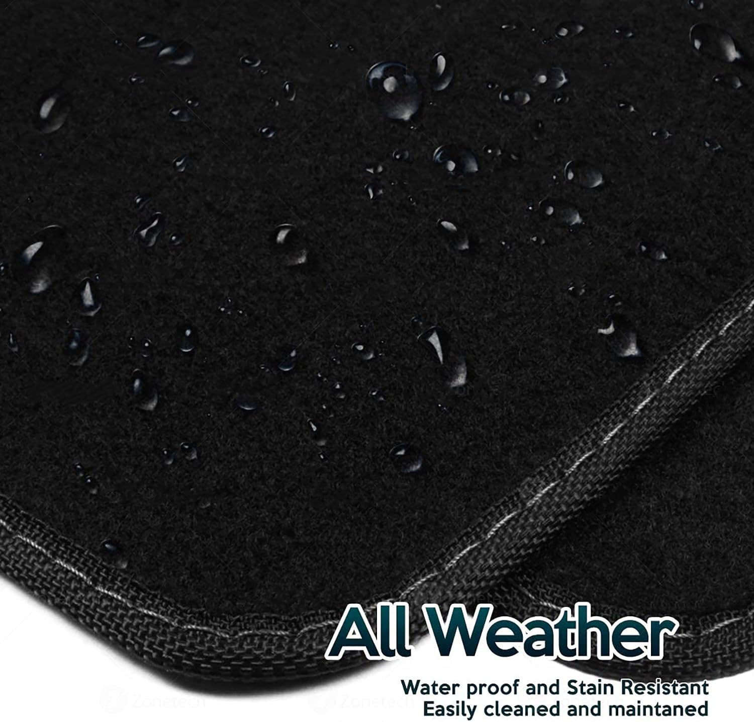 Car Floor Mats, 4 Pcs Universal Heavy-Duty Car Carpet Floor Mats, Waterproof Anti-Slip All Weather Protection Automotive Liners for Sedans Trucks SUV Interior Accessories (Black) image number 2