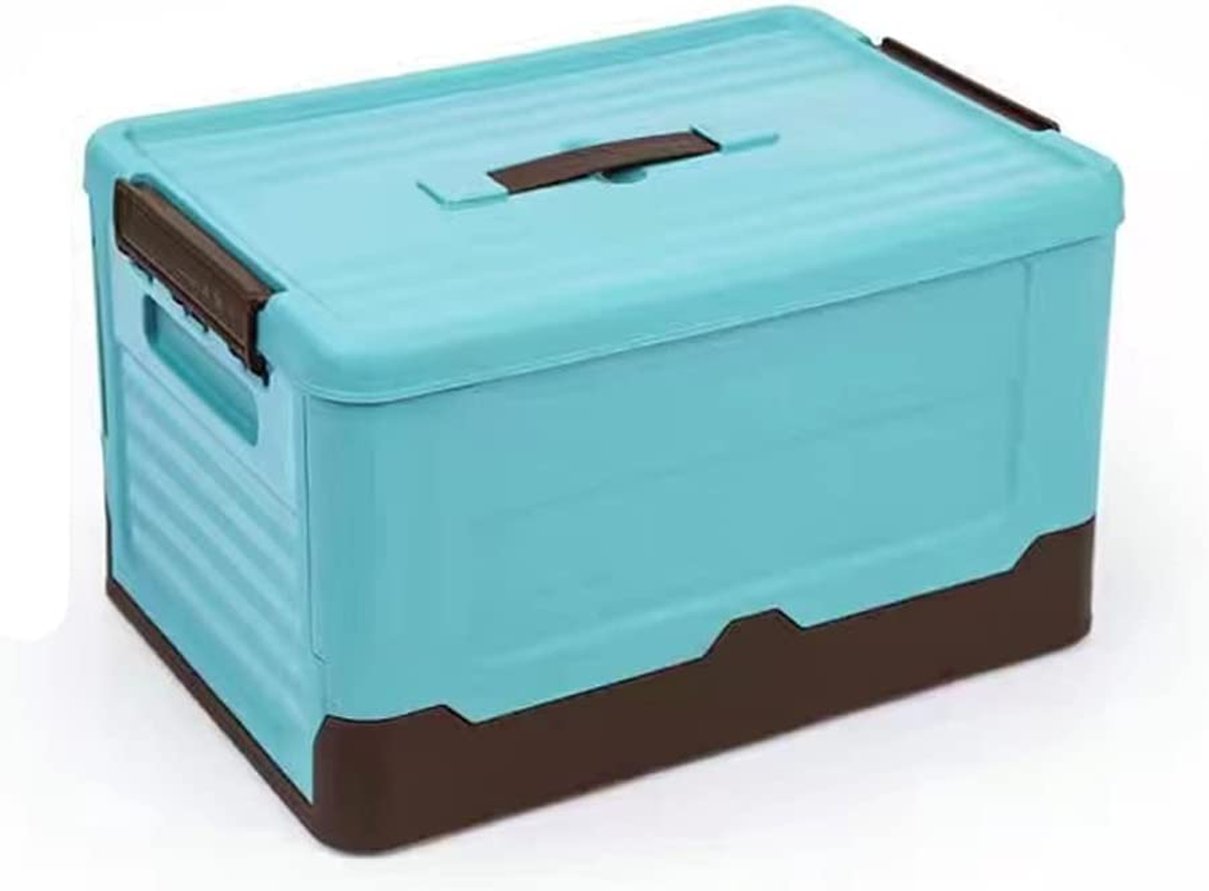 Large Size Plastic Foldable Storage Cubes Bin Box Containers with Lid and Handles for Home, Office, Nursery, Closet, Bedroom, Car Box, Picnic, Storage Box S30 (Yellow, 40*28*23CM (15.7X11X9 Inches))