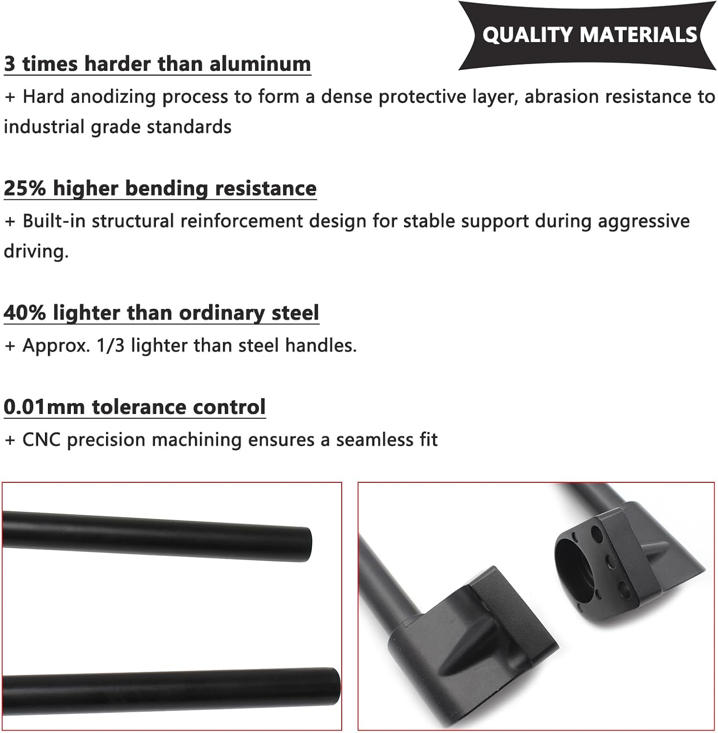 Motorcycle Handlebar, 7/8'' Handle Bar Compatible with Kawasaki Ninja 250 250 R EX250J 2008-2012, Ninja 300 EX300 2013-2017 (Right) image number 4