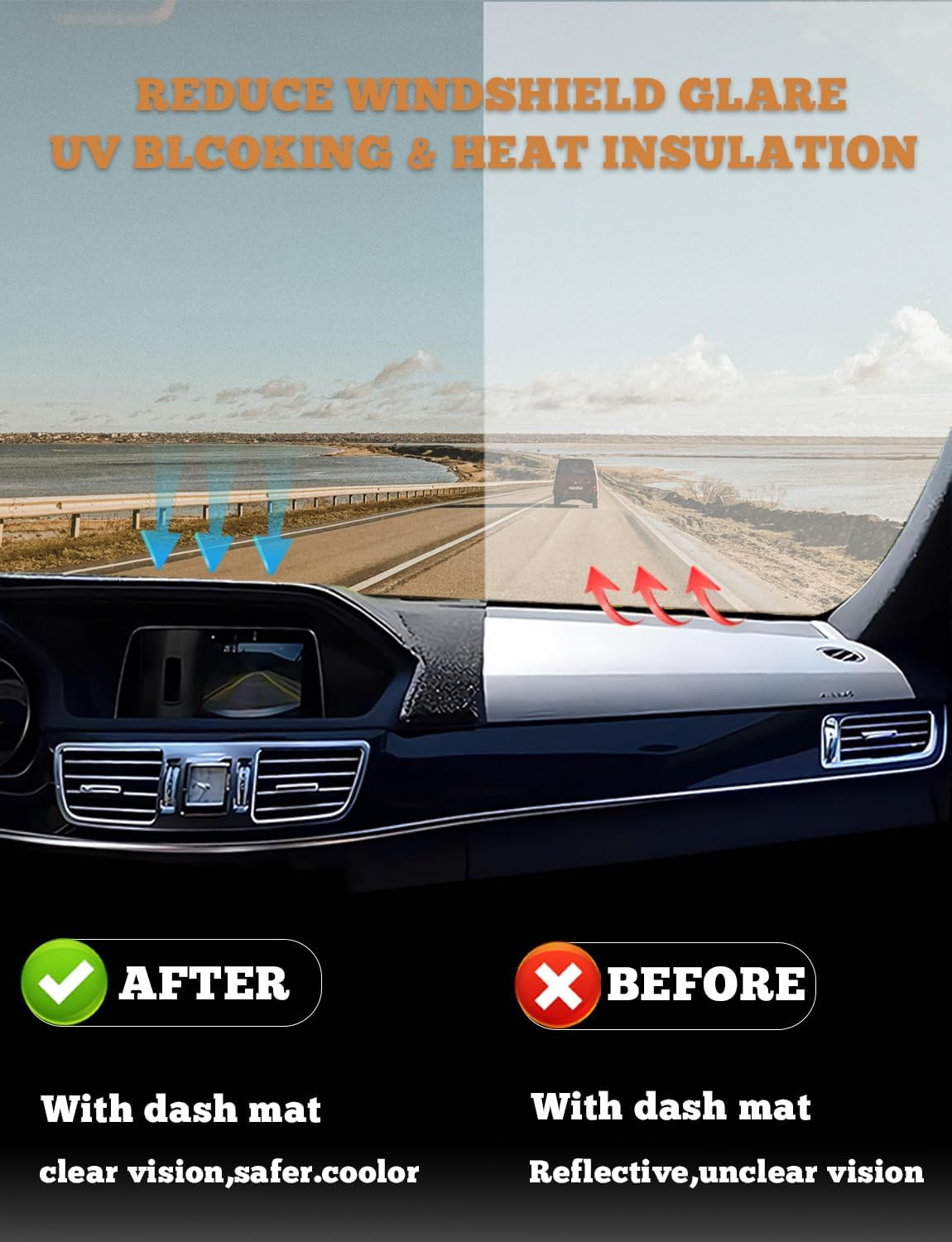 Dash Cover Mat for Jeep Grand Cherokee 2011-2019 2020 2021 Dashboard Cover Protector Interior Accessories Sunshade anti Glare Pad Mat Carpet (NOT for Jeep Cherokee & Grand Cherokee L) image number 4