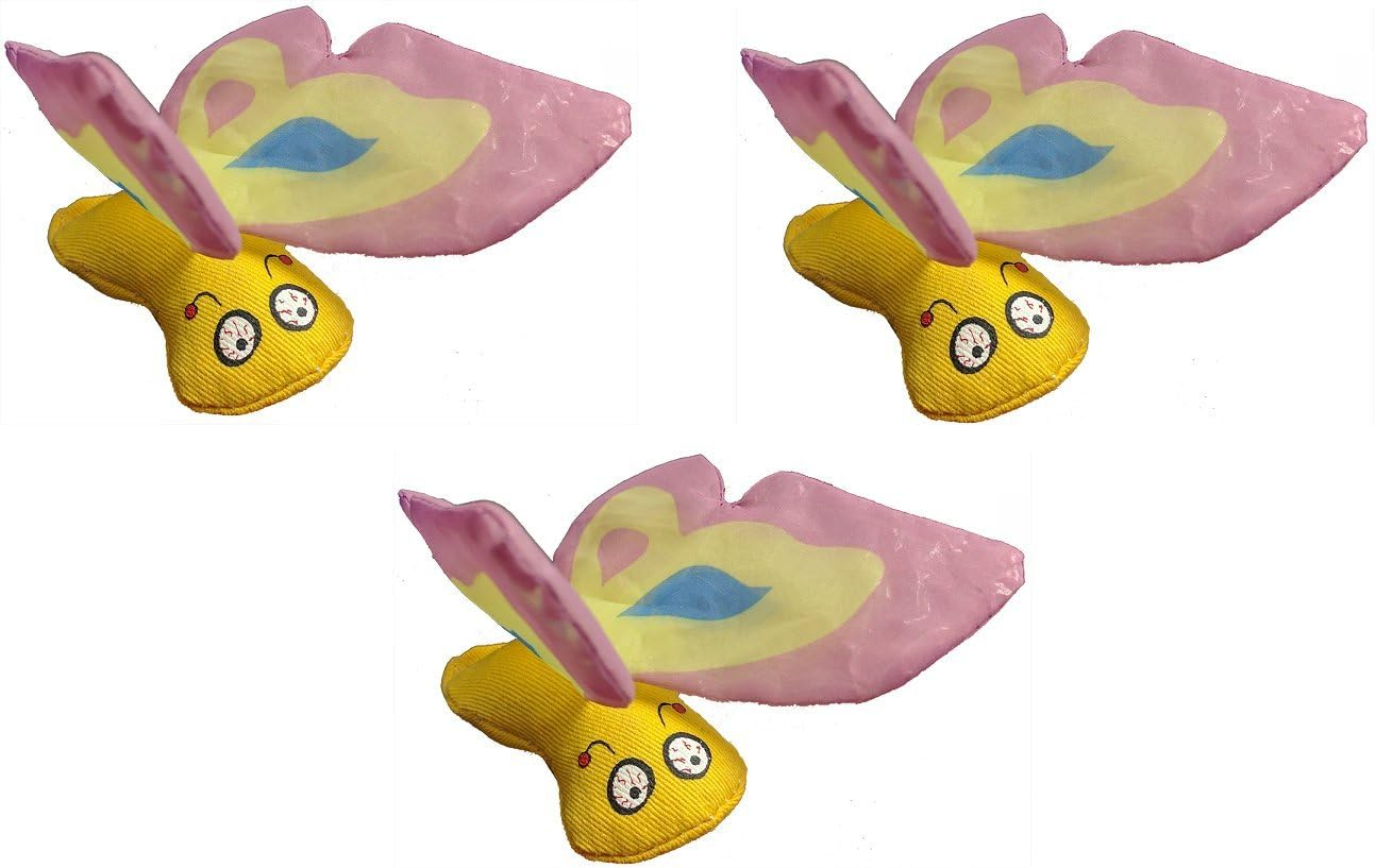 Yeowww! Duckyworld 100% Organic Flower Leaf Catnip Cat Toy Butterflies (2 Toys, Blue) image number 1
