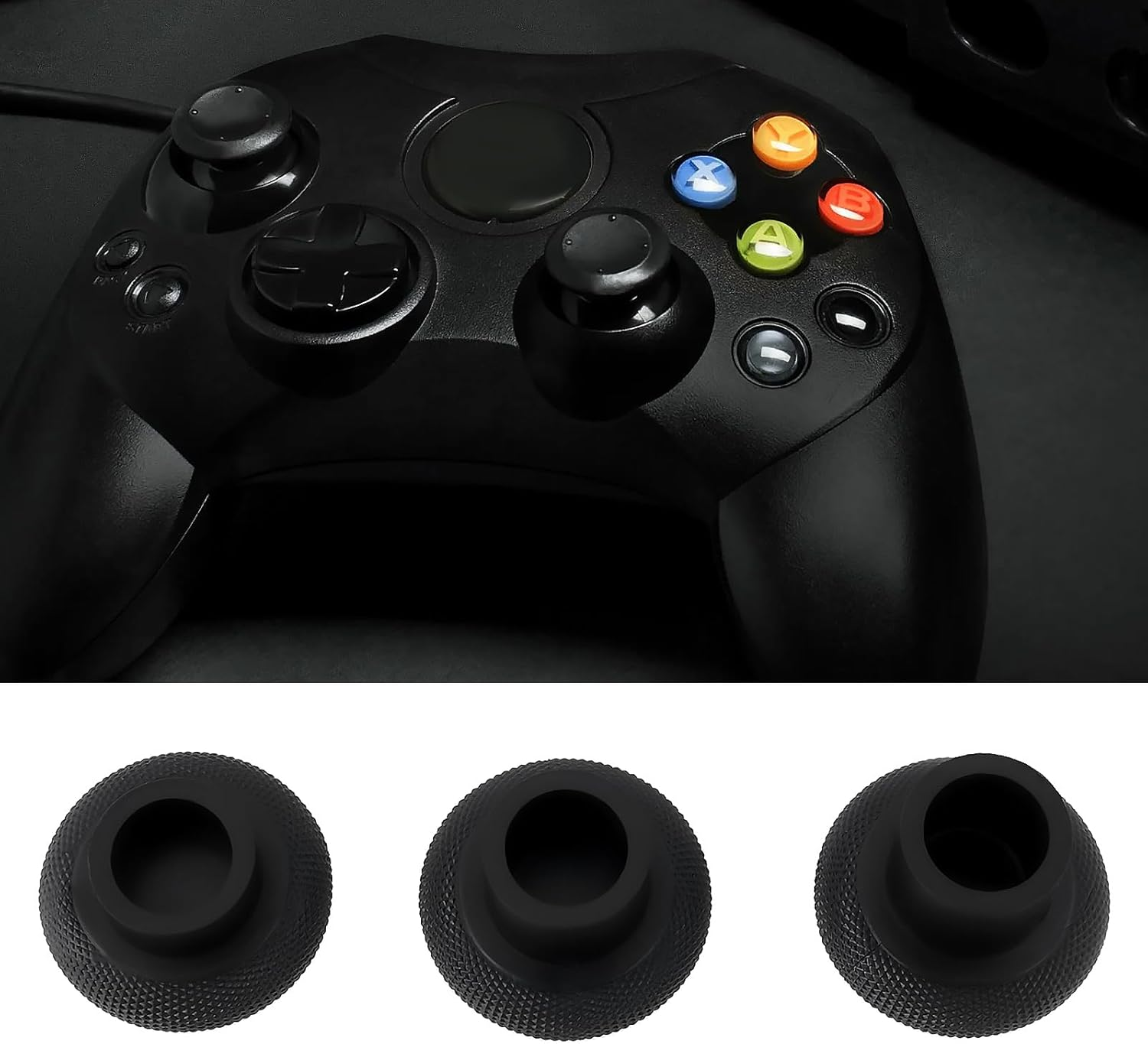 SG Store 6Pcs Game Joystick Thumb Stick Replacement Part Compatible with Xbox Controller 3D Simulation Joystick Black image number 5