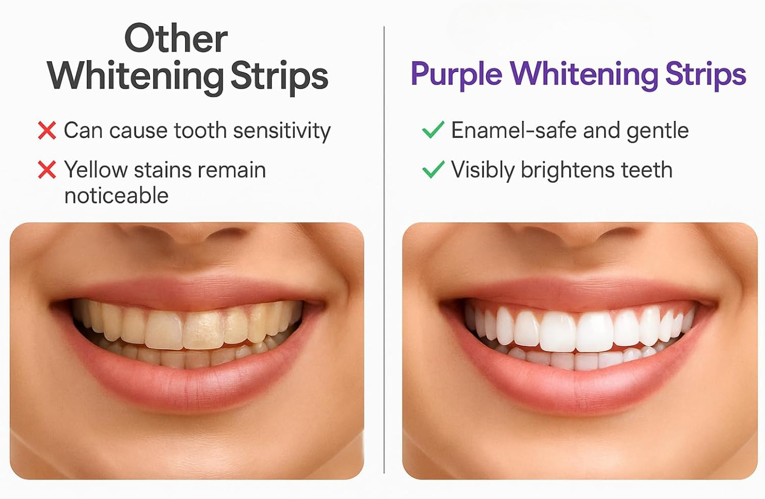 Purple Whitening Strips, Shine Teeth Whitening Patches for Sensitive Teeth, 30-Min Quick Stain Removal, Enamel-Safe Formula, Gentle Whitening Care for a Bright White Smile (6Pcs) - 2Pcs image number 5
