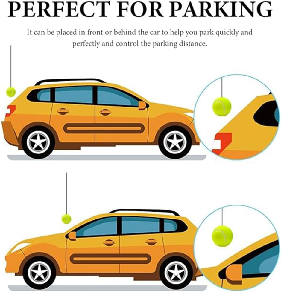 2 Packs Tennis Ball Garage Parking Aid,With String,Precise Garage Car Stop Indicator W/Adjustment Buckle,Easy Installation,Parking Stopper Assist for Garage Accessories,Car Accessories