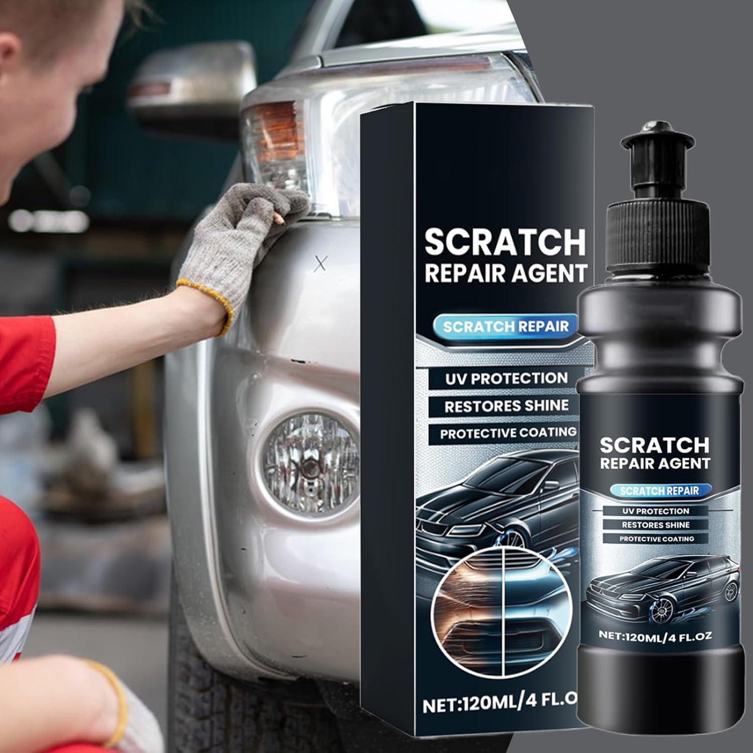 Car Scratch Removal | Deep Scratch Remover 120Ml,Paint Restorer Automotive Care Agent for Polishing Restoration Marine RV Daily Truck Road Trip Outdoor Garage image number 3