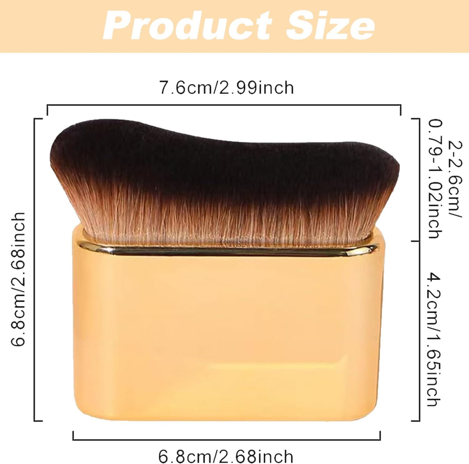 2Pcs Self Tanning Brushes, Body Makeup Brush Self Tanner Body Face, Fake Tan Blending Brush for Tanning Sunscreen Body Lotion Mousses (Rose Gold, Champagne Color) image number 2