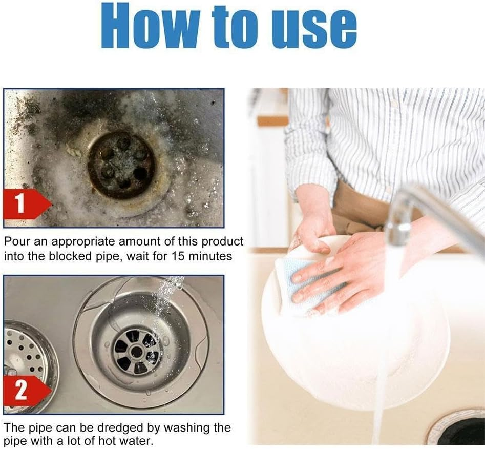 100G Powerful Pipe Dredging Agent Dredge Deodorant Toilet Sink Cleaning Cleaner Fast Tools Drain Sewer Pipe Tornado Cleaner Drain Wild Powerful and Wild Powerful Wild Sink Acssart Sink Pipe image number 2