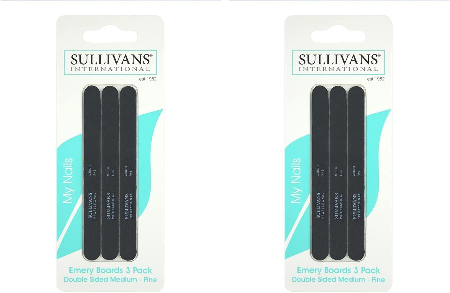 Sullivans Medium/Fine Emery Boards Nail File 6-Packs, 102 Mm Length