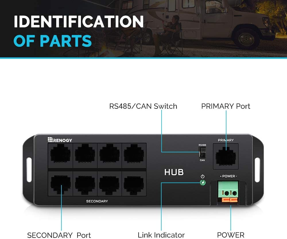 Renogy Bluetooth Hub RJ45 Communication Port Wirelessly Monitor Multiple Devices image number 5