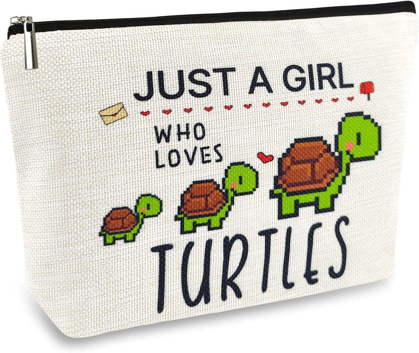 Animal Lover Gifts for Women Girls, Funny Washed Double-Sided Printied Waterproof Linen Small Makeup Bags, Cat Lovers, Makeup Bag for Women