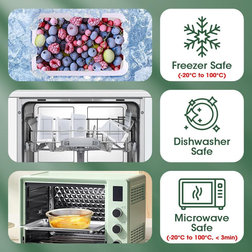 ZUNI 10 PCS Food Storage Containers with Lids Airtight (10 Lids &10 Containers), Plastic Meal Prep Containers for Home & Kitchen, Bpa-Free, Leak Proof, Microwave/Dishwasher Safe with Labels & Pen image number 1