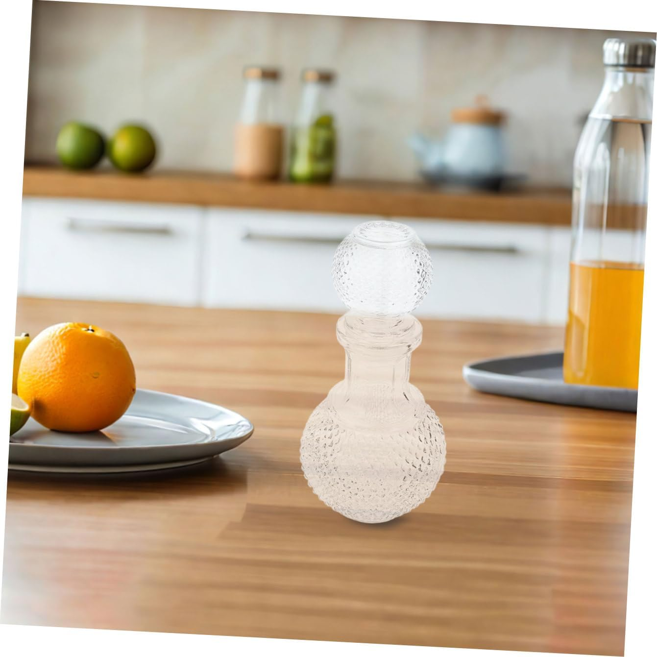 HOMOBABE 2Pcs 250Ml Glass Wine Bottles Thickened Whiskey Decanter Set Creative Globe Design for Home Bar Whiskey and Liquor Packaging image number 4