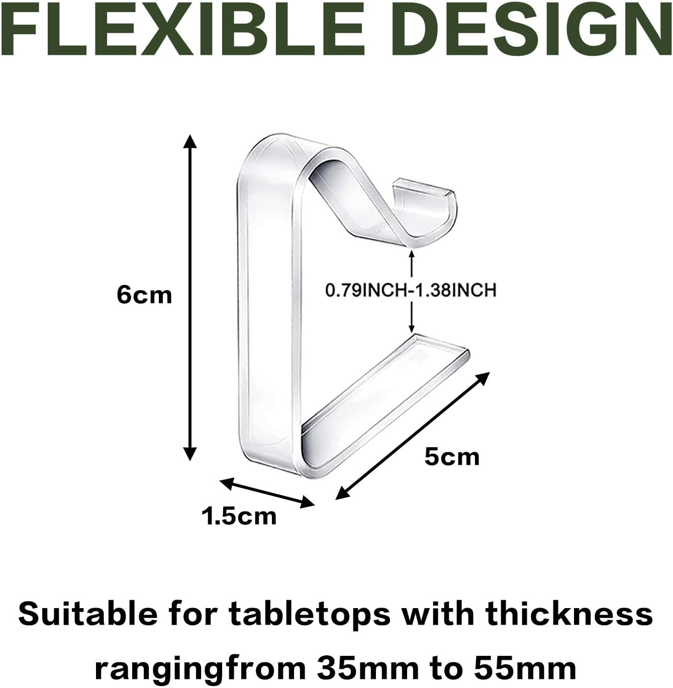 24-Pack Clear Plastic Tablecloth Clips (Large) &ndash; Windproof Table Cover Holders for Indoor & Outdoor Use, Picnic, Camping, Party, Wedding Christmas