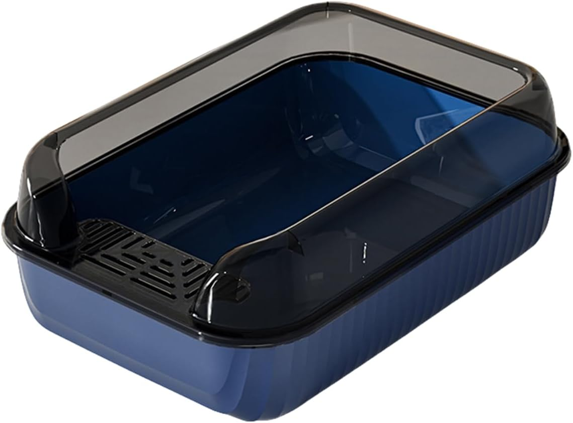 Deep Pan Large Cat Litter Box, Deep Pan Litter Pan, Spacious Size for Large Cats, Washable, BPA Free, 20 * 14In（Free Scoop） (Green)