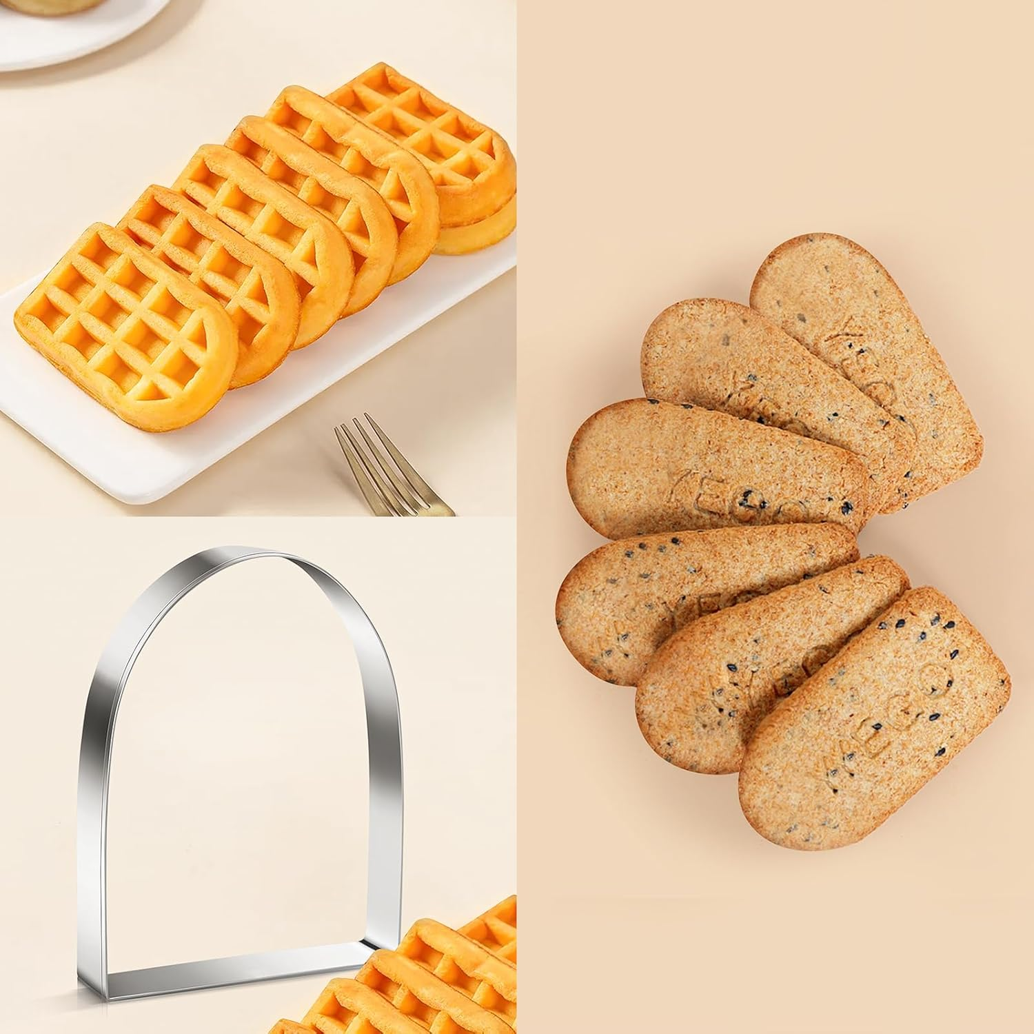 Arch Door Cookie Cutters Egg Biscuit for Kids DIY Lunchbox Bento Box Fruit Vegetable Sandwich Cutters for Baking Children Boys Girls, Pack of 5 image number 2