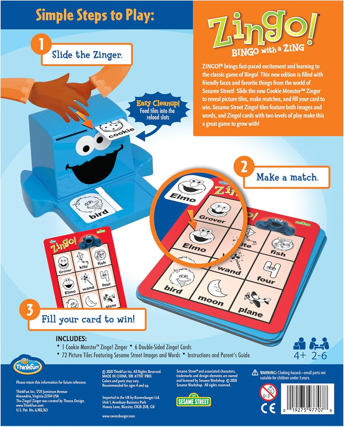 Thinkfun Zingo Bingo Sesame Street Game image number 3