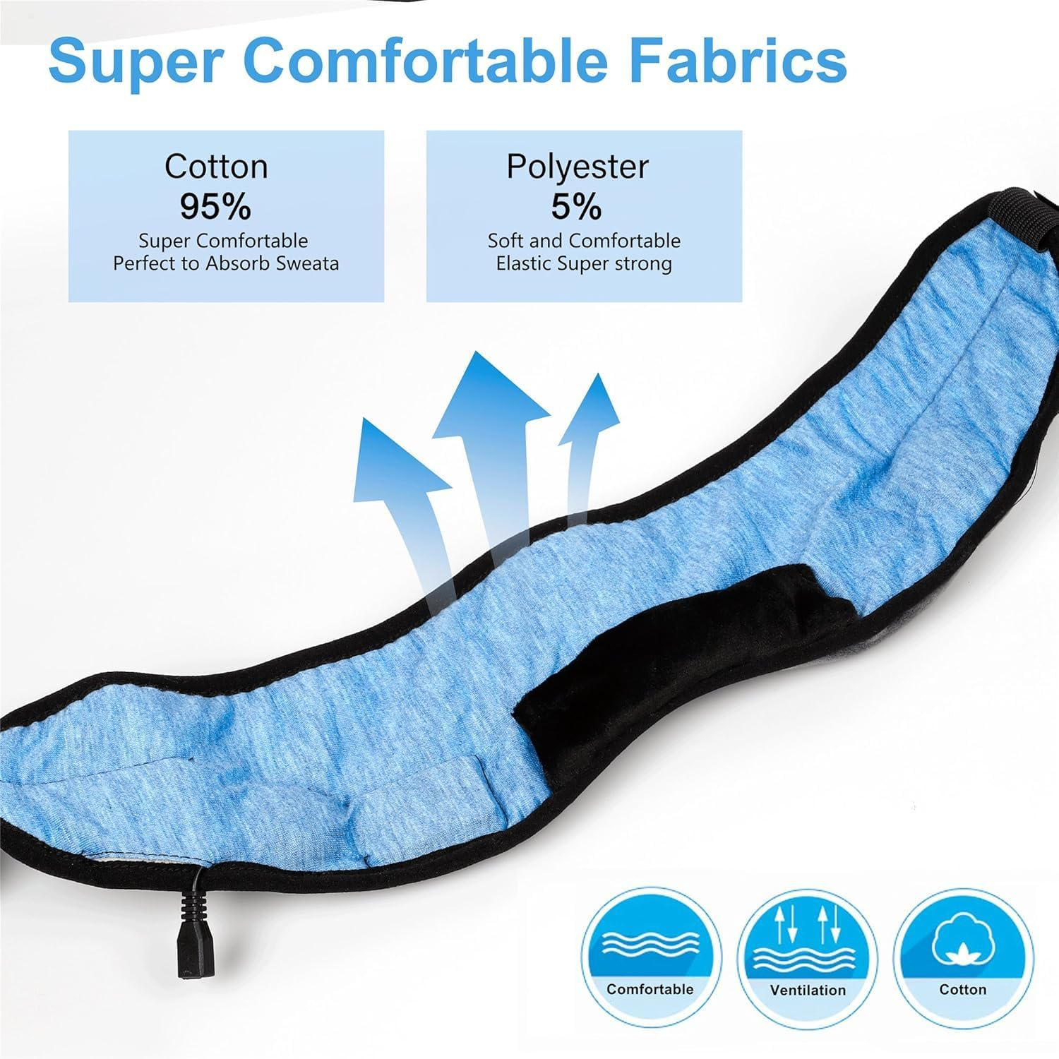 Sleep Headphones Bluetooth Eye Mask, Wireless Bluetooth 5.0 Headphones Music Travel Sleeping Headphones Handsfree Sleeping Mask with Built-In Speakers Microphone Washable (Black-1Pack) image number 1