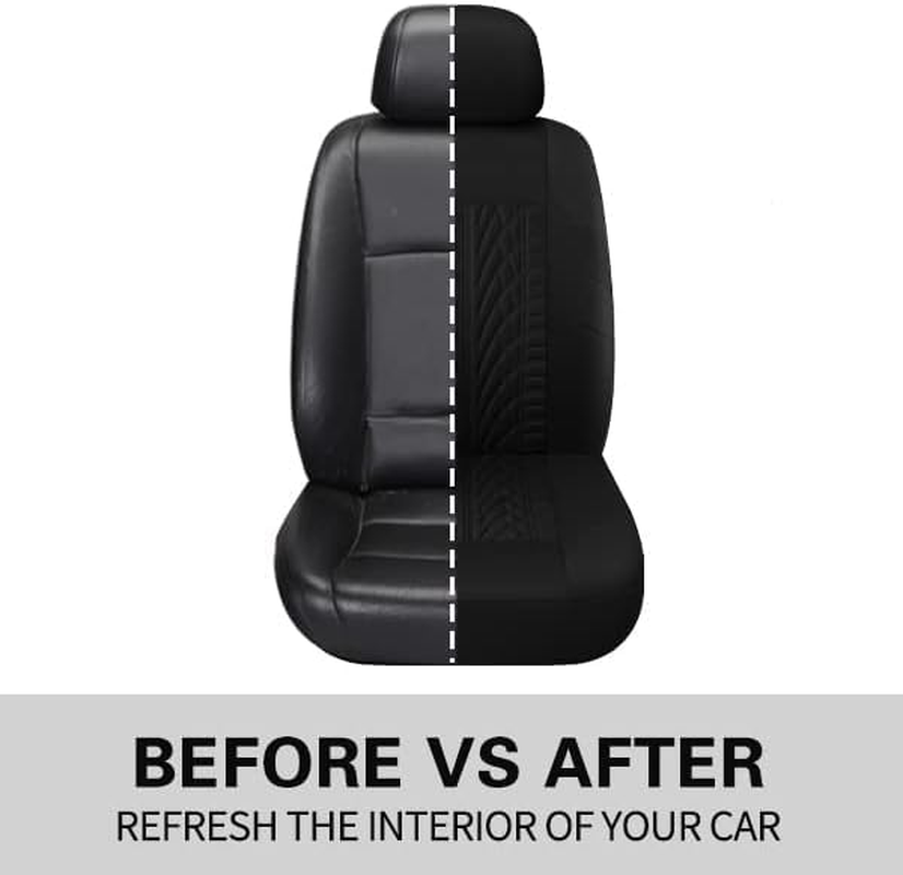 Car Seat Covers Front Pair,Universal Cloth Front Seat Covers for Car,Breathable and Washable Seat Covers for SUV, Sedan, Van, Automotive Interior Covers, Airbag Compatible, Black image number 5
