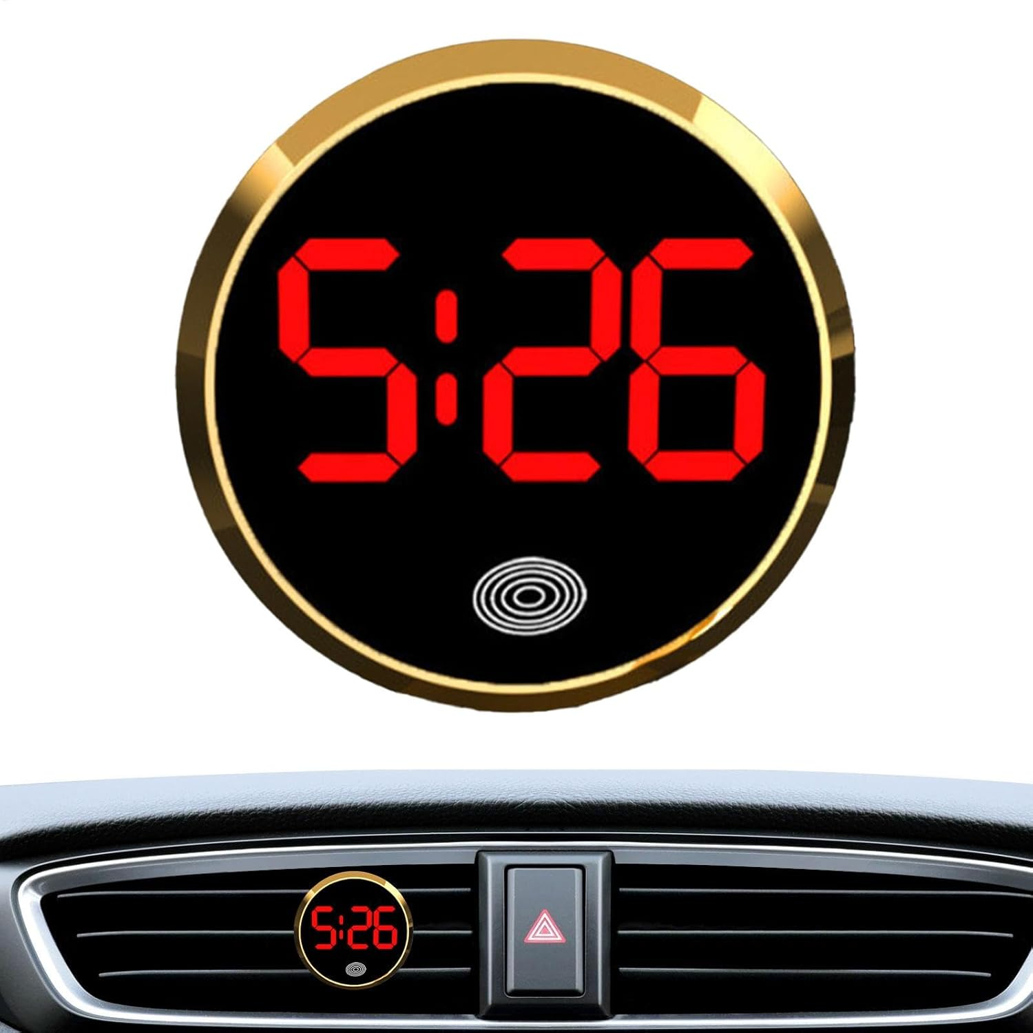 Car Dashboard Clock,Electronic round Auto Dashboard Clock - Stylish Appearance Car Accessories for SUV, Sedan, Small Car, RV, Truck