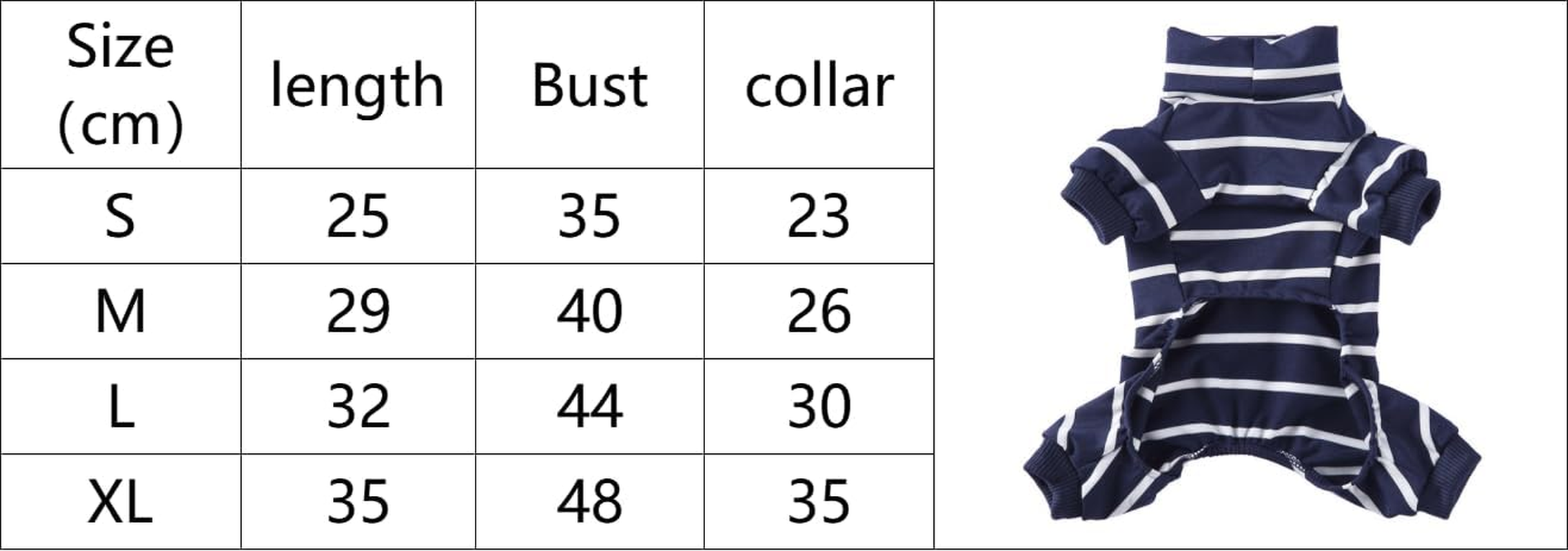 Striped Dog Pajamas for Small Dog Cooling Puppy Pullover Jumpsuit Stretchable Breathable Pet Pjs Summer Spring Pyjamas (Blue, M) image number 3