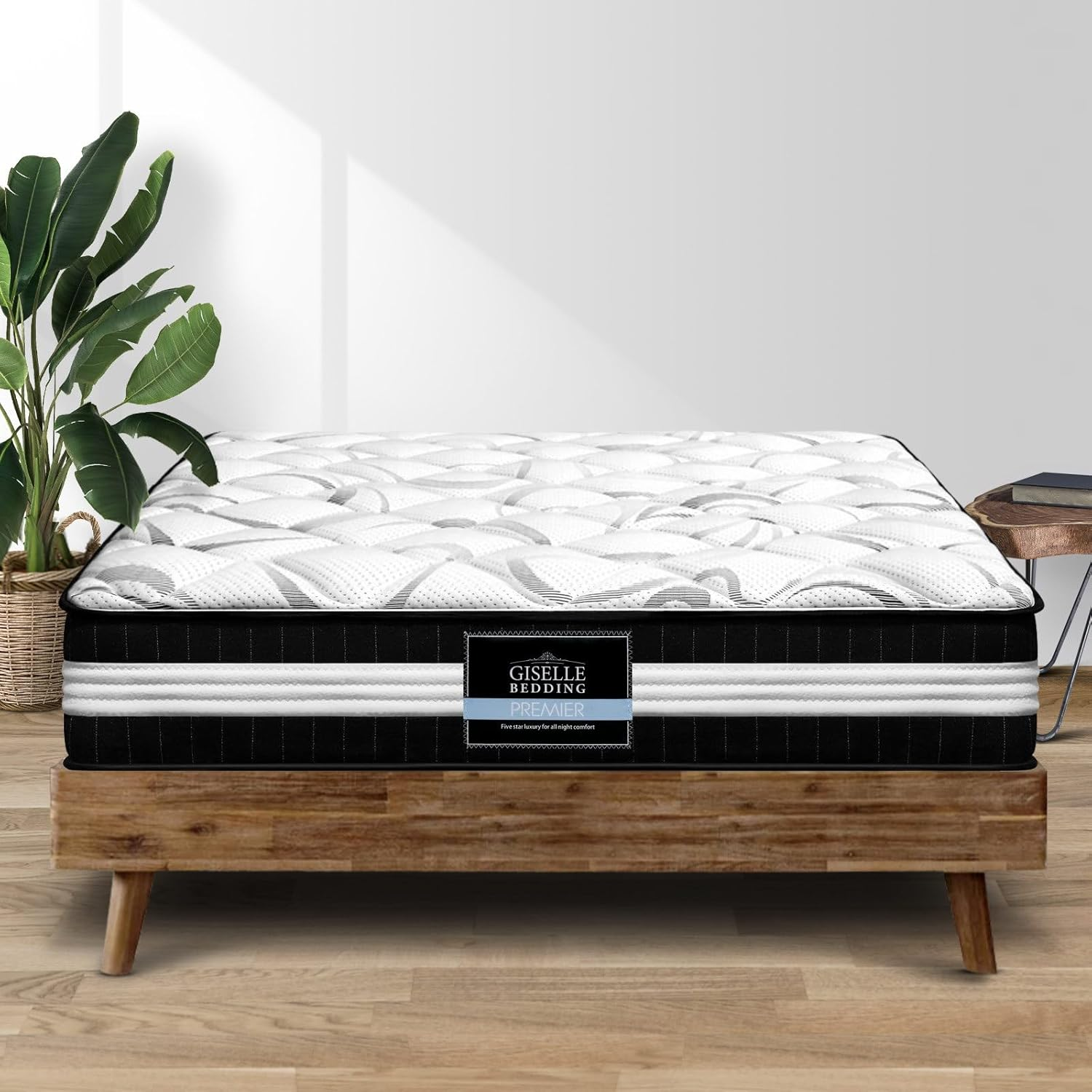 Giselle Bedding Double Mattress Bed Foam Mattresses 30Cm Thickness, with 5-Zone Pocket Spring System and Breathable Euro Top, 5Yrs Warranty, Medium Firm, White with Vacuum Packed image number 2