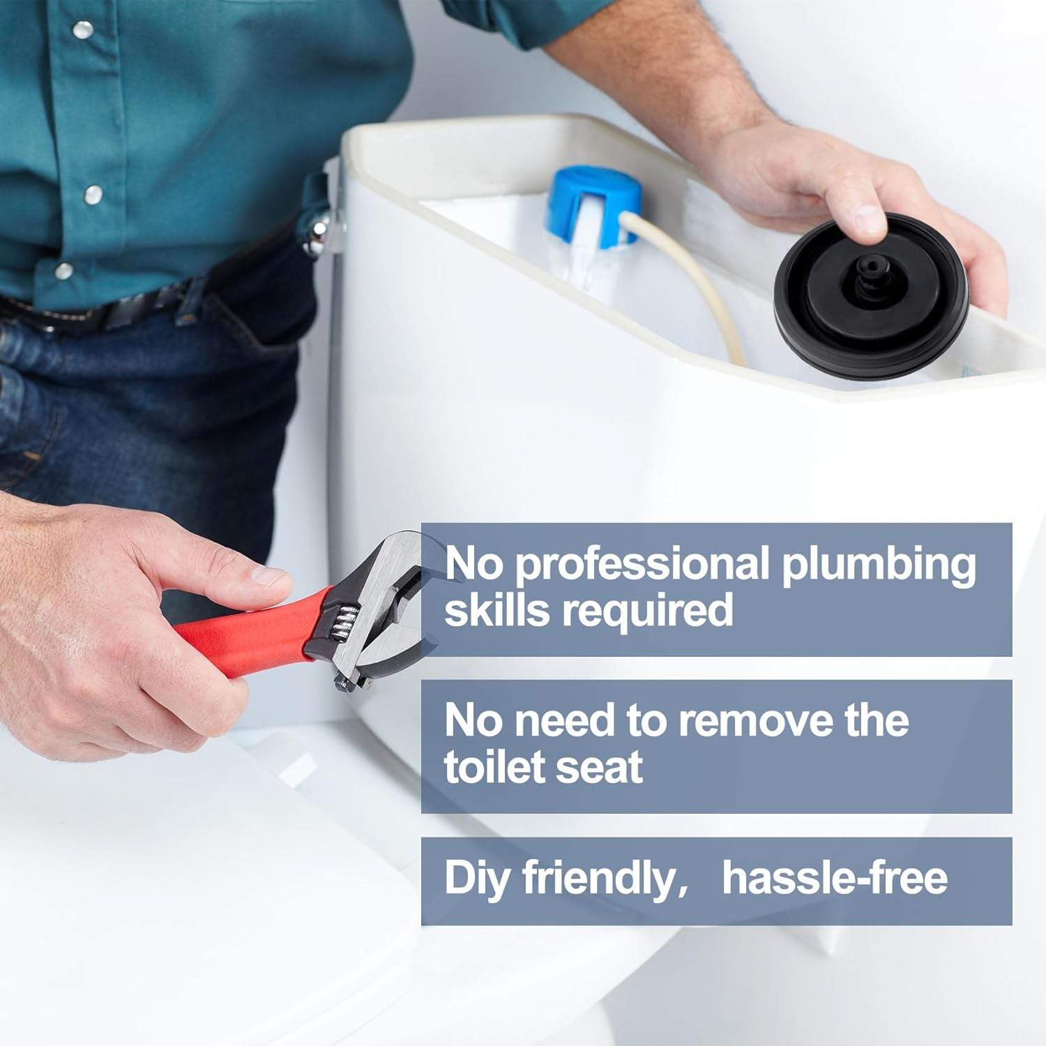 2 Pcs Black Toilet Fill Valve Seal Replacement Part, Rubber Toilet Parts inside Tank Kit, Flush Valve Seal for Fluidmaster 200, 747 and 400 Models Toilet Fill Valve image number 6