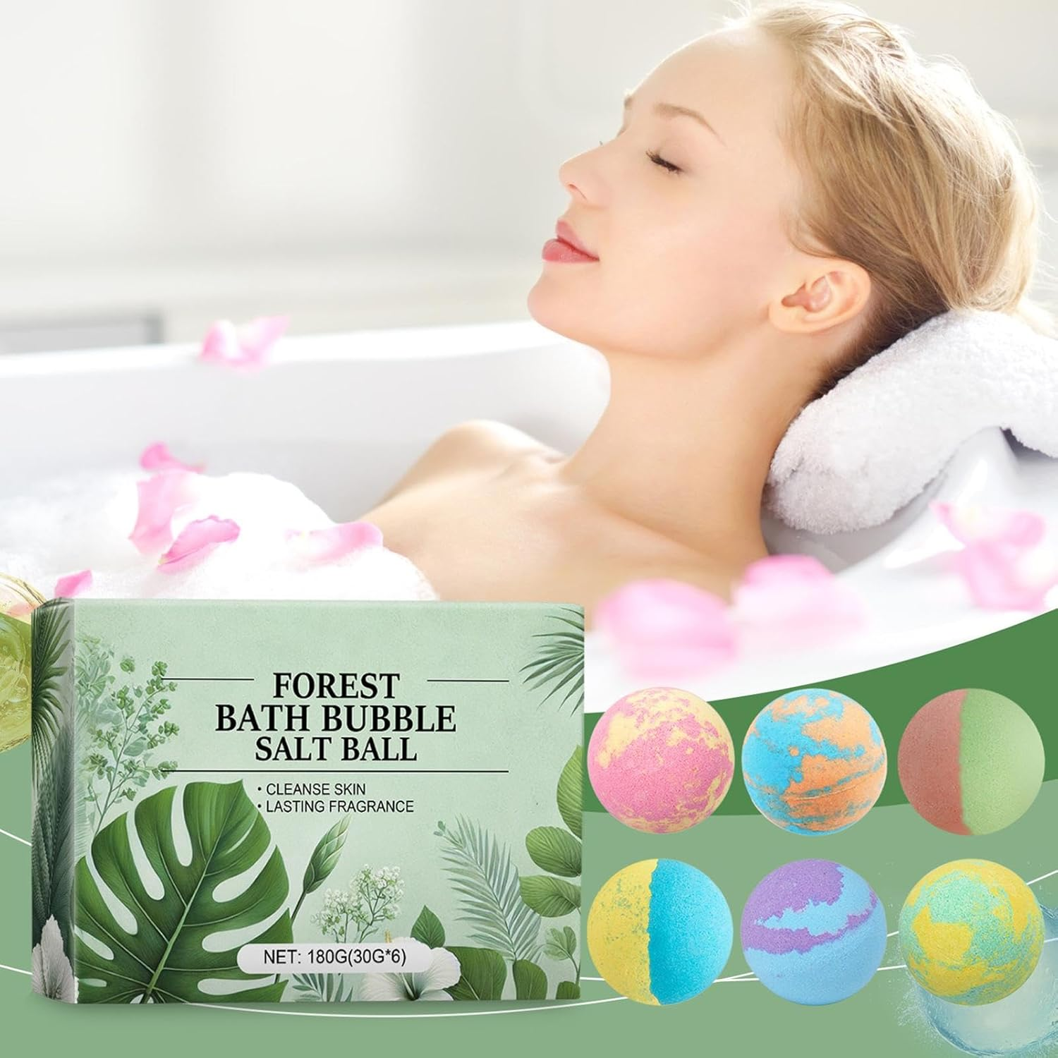 Quzente Natural Bath Balls,Natural Shower Ball | Moisturizing Bath Balls for Women, Natural Bubble Bath Balls for Relaxing and Skin Smoothing