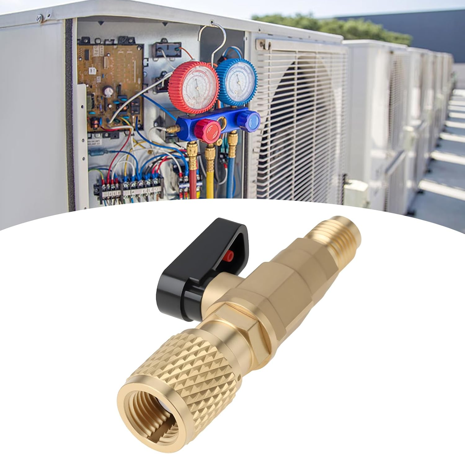 SING F LTD 1X Refrigerant Safety Valve 1/4 Acme F to 5/16 SAE M Right-Hand Thread for R32 Air Conditioning Refrigeration image number 3