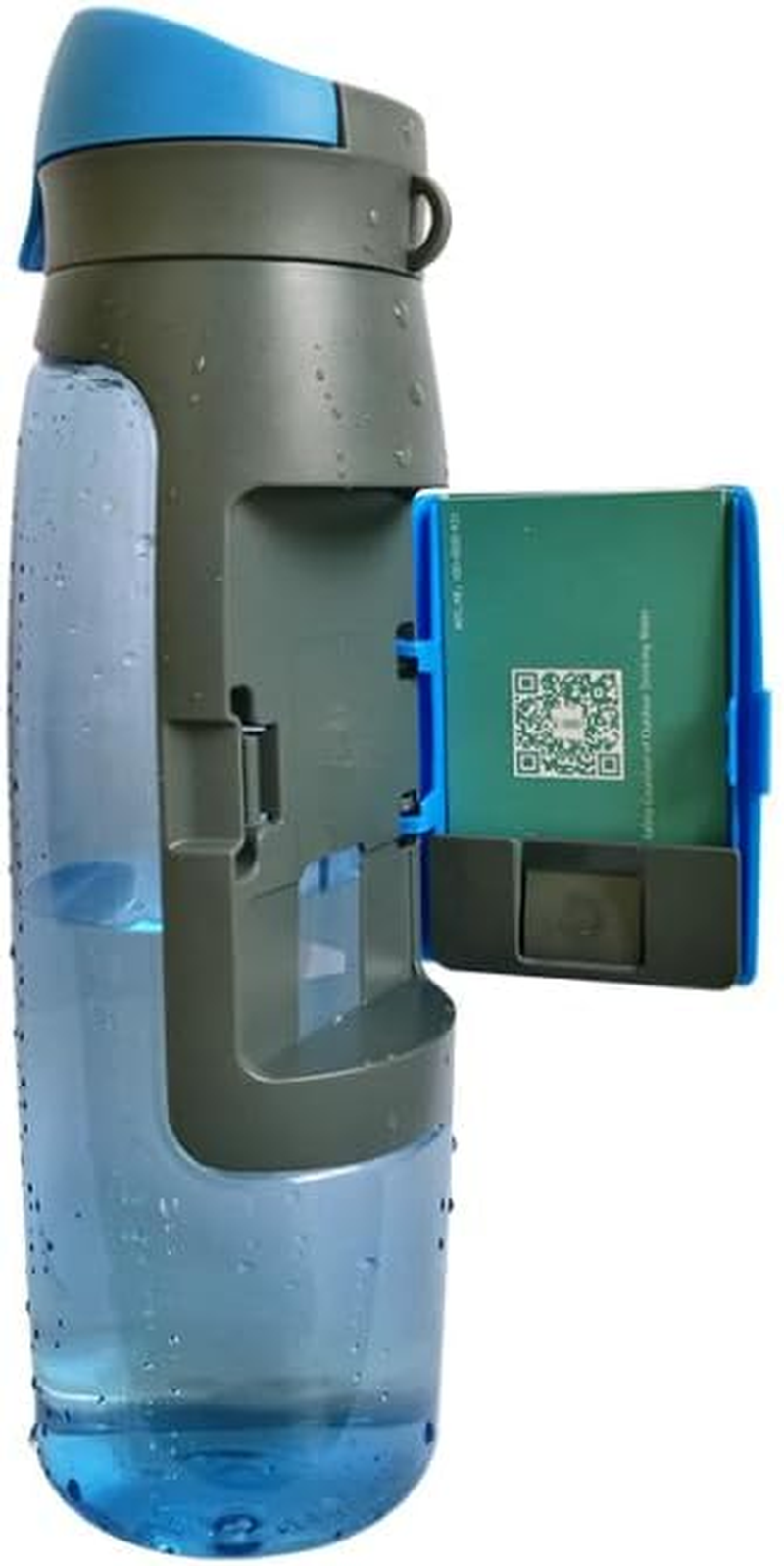 Genki Bottle 750Ml Water Bottle with Storage Compartment for Key, Credit/Debit Card, and More for Outdoors, Gym, Yoga, Sports, and Camping! (Blue)