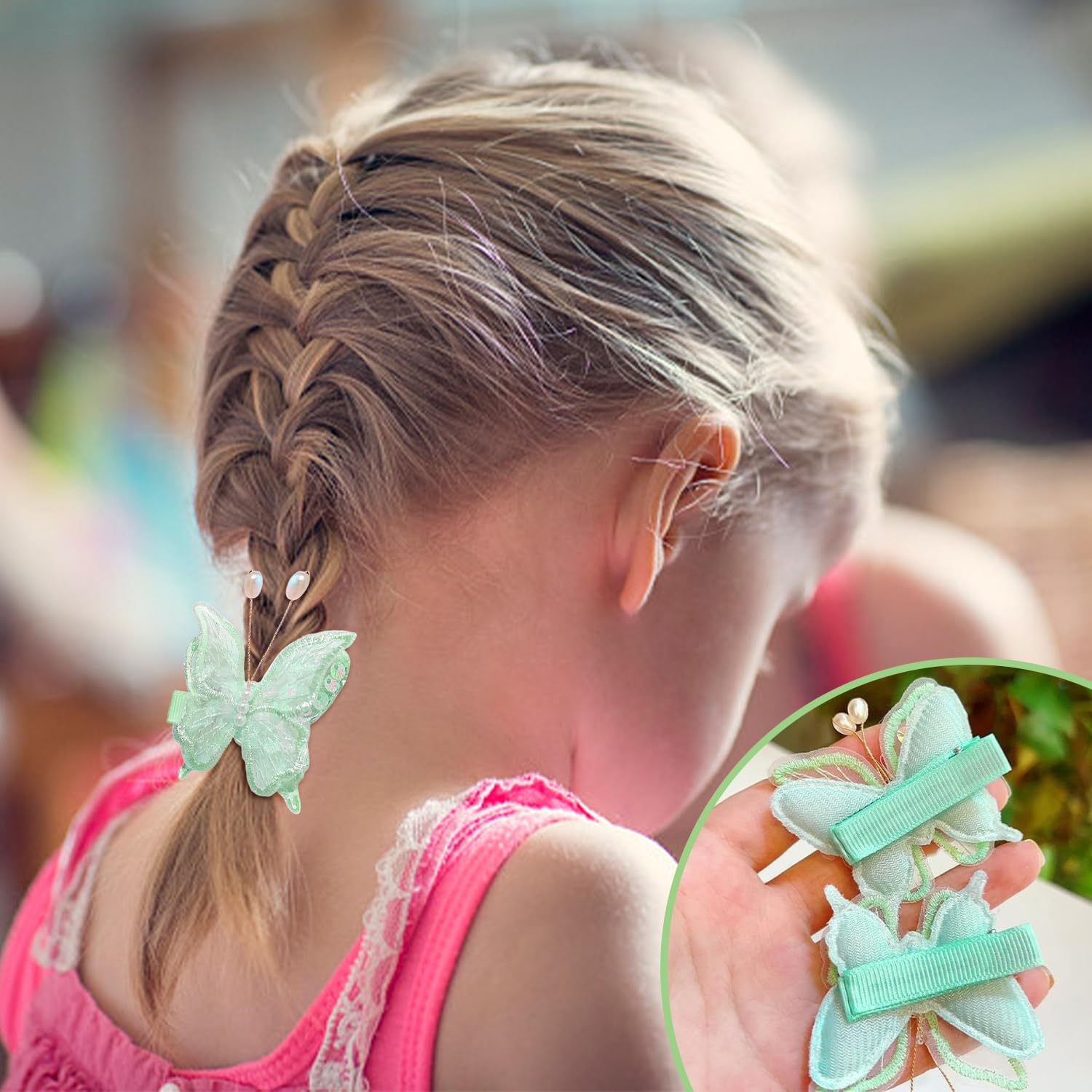 Set of 4 Mesh Butterfly, Hairpin, Cute Hair Accessories, Hairstyle Decorations and Hair Accessories for Girls.