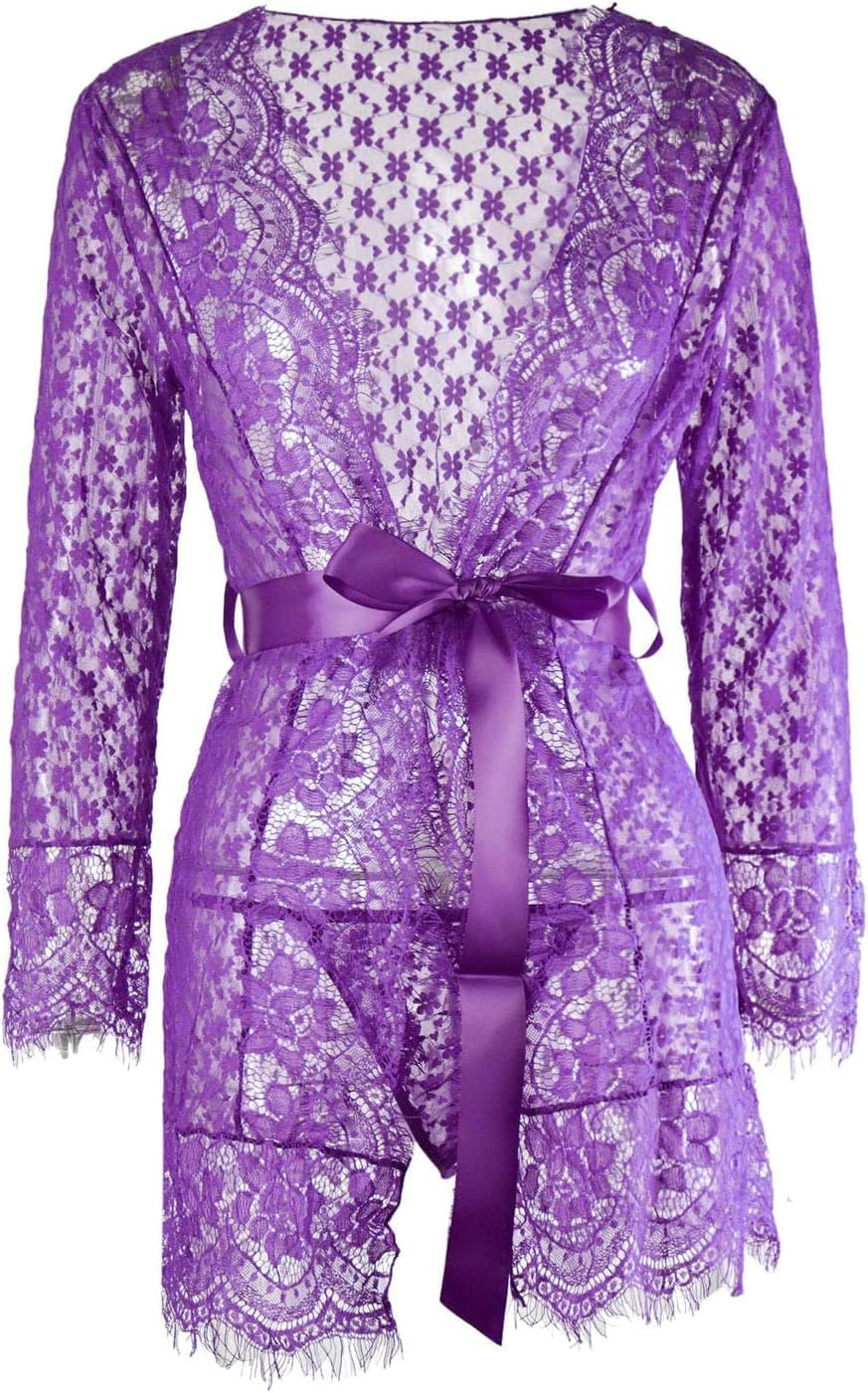 5X Sexy Lingerie for plus Size Women Women Sexy Lingerie Sleepwear Underwear Lace Coat Briefs Nightwear Maternity Lingerie Sexy plus Size image number 4