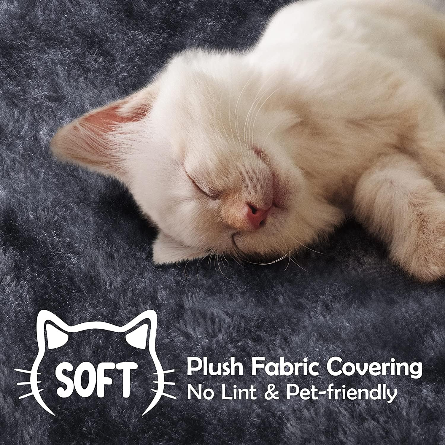 UPET Cat Tree 155Cm Luxury Cat Tower with Scratching Posts Board Multi-Level Houses Prech for Indoor Cats Heavy Duty Cat Cage Condo Shelves for Kittens Pet Play House Furniture（Dark Grey） image number 2