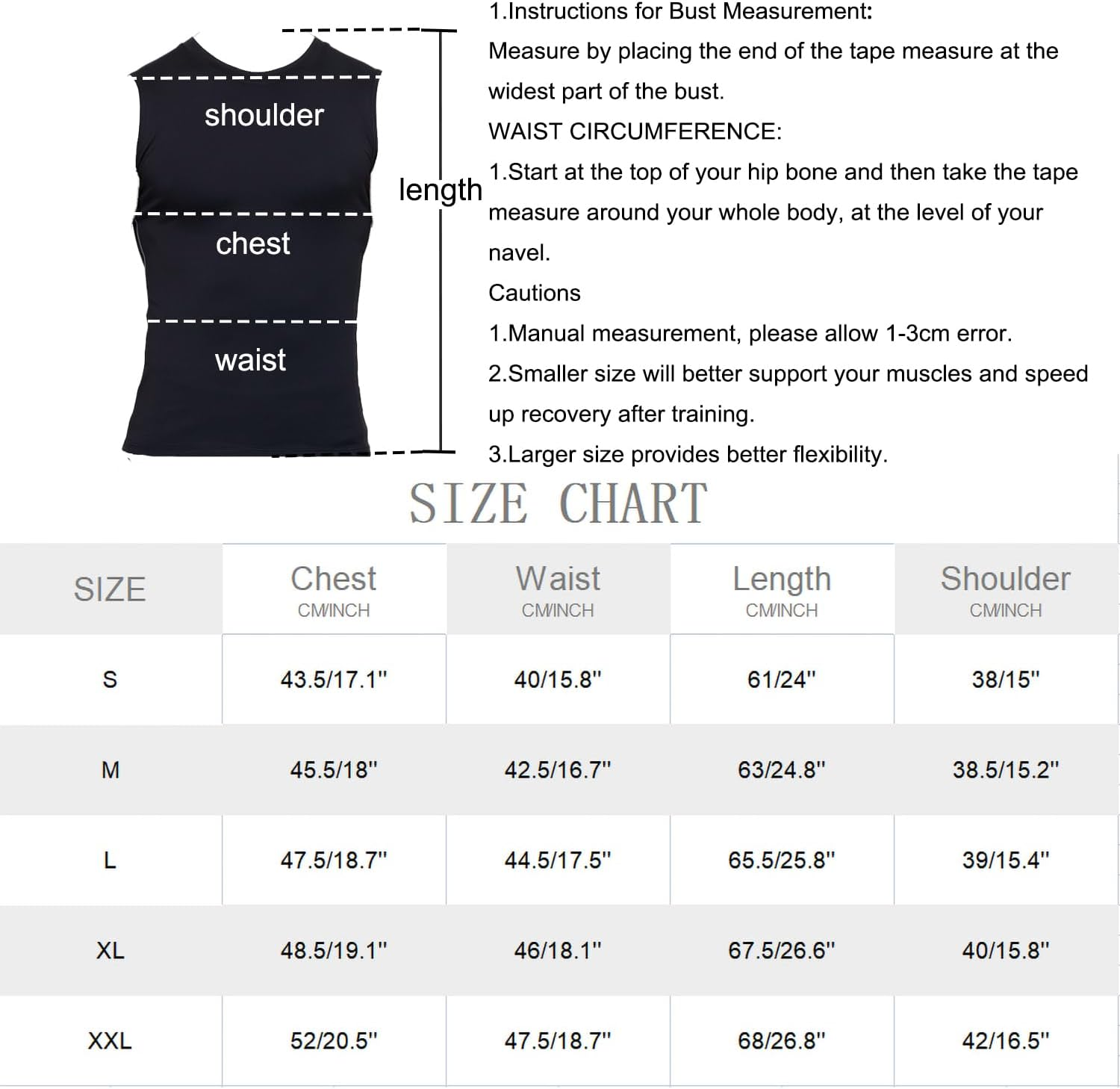 Men'S Tank Top Compression Shirts Athletic Workout Sleeveless Shirts Fit Slimming Body Shaper Vests Shapewear image number 5