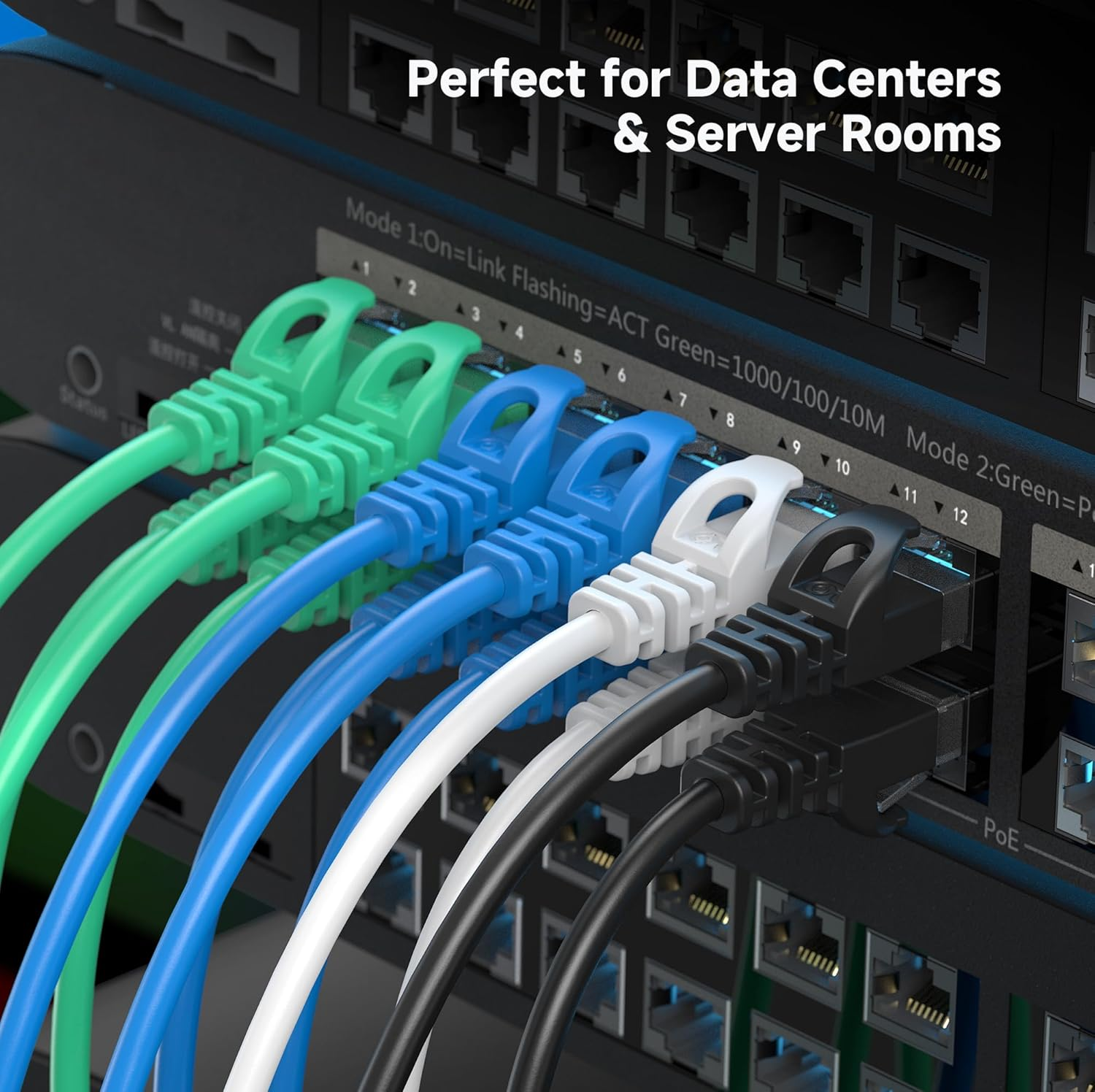 Cable Matters 10Gbps Snagless Ultra Thin Ethernet Cable 7.6M, Long Cat 6 Ethernet Cable (Thin Cat6 Cable) in White image number 6