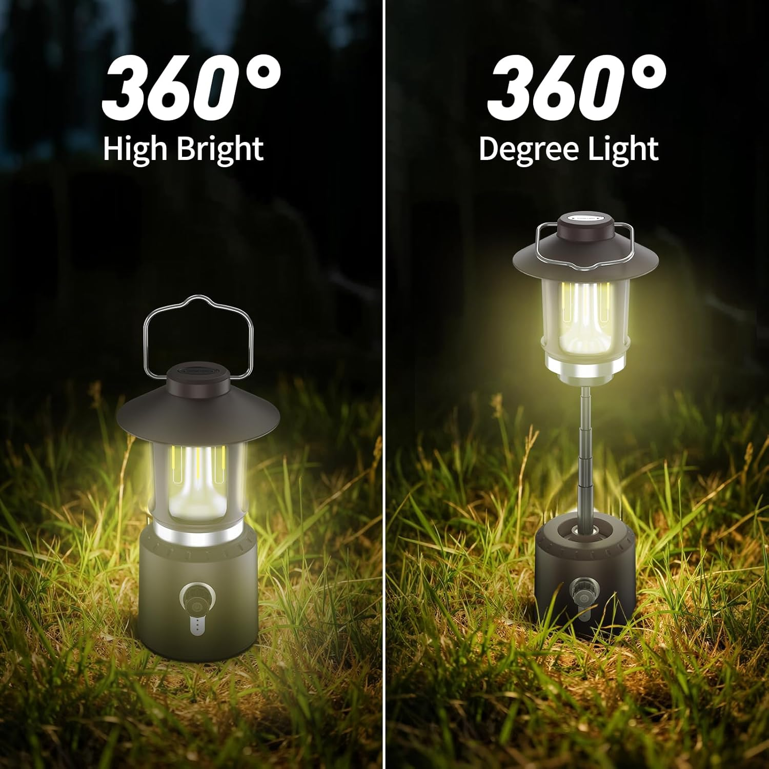 Phylosal Retro Classic LED Camping Lantern, Rechargeable Stepless Dimming Vintage Lantern, 3 Light Modes (2000K-6500K), 8000Mah Power Bank, Bright Hanging Tent Light for Indoor & Outdoor, Hiking, Camp image number 5