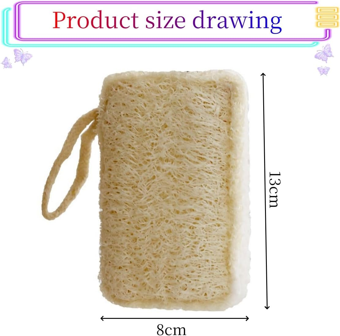 4 Pcs Multi-Purpose Multipurpose Loofah Sponge,Bath Spa Shower, Cleaning Exfoliating Sponge for Skin Care,Organic Kitchen Sponge,Soft Touch image number 3