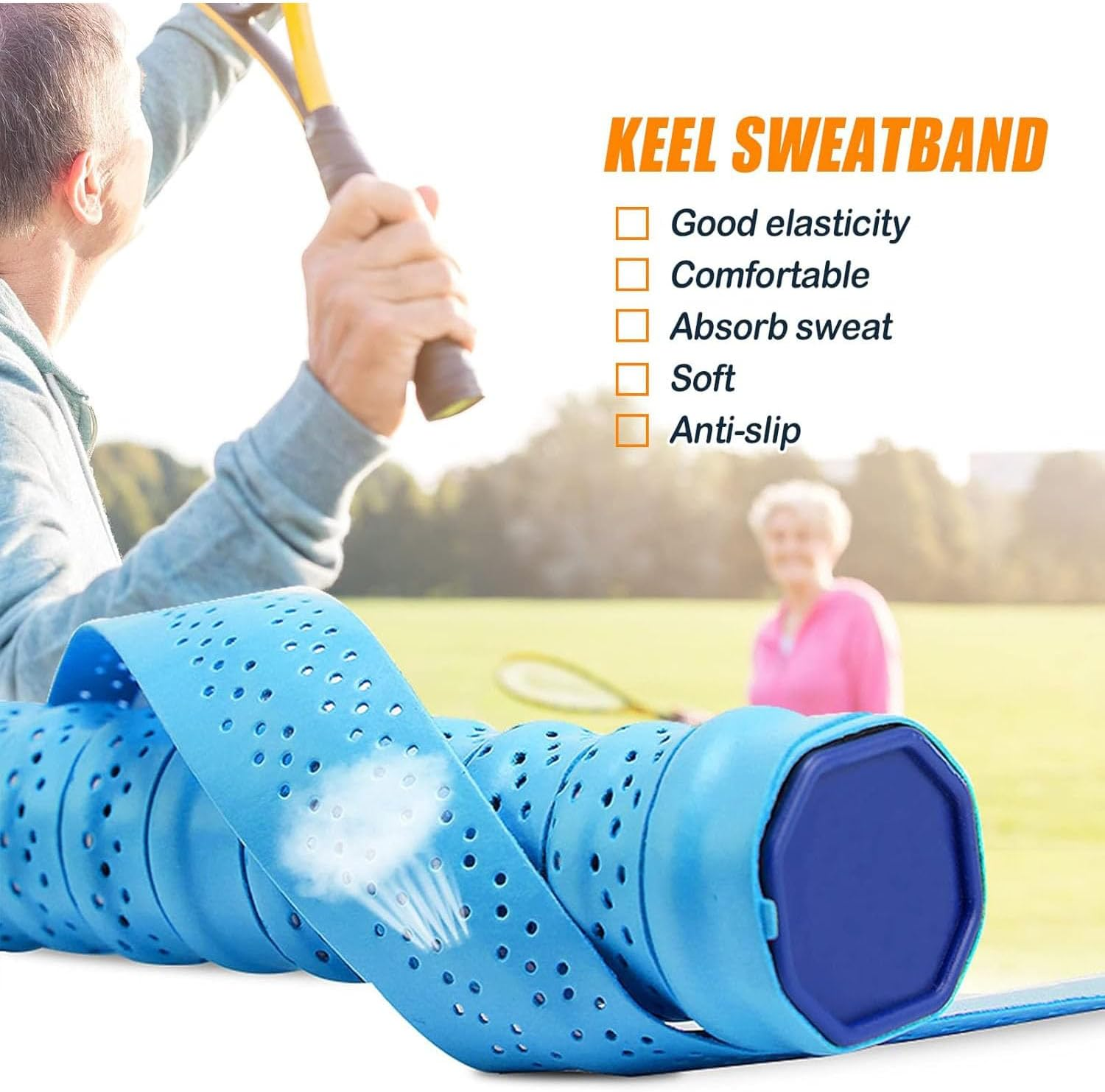 6 PCS Badminton Racket Non-Slip Strap, Tennis Badminton Racket Overgrips Tape,Grip Strap for Tennis Racket, Superabsorbent,Suitable for Tennis Racket, Tadminton Racket image number 3