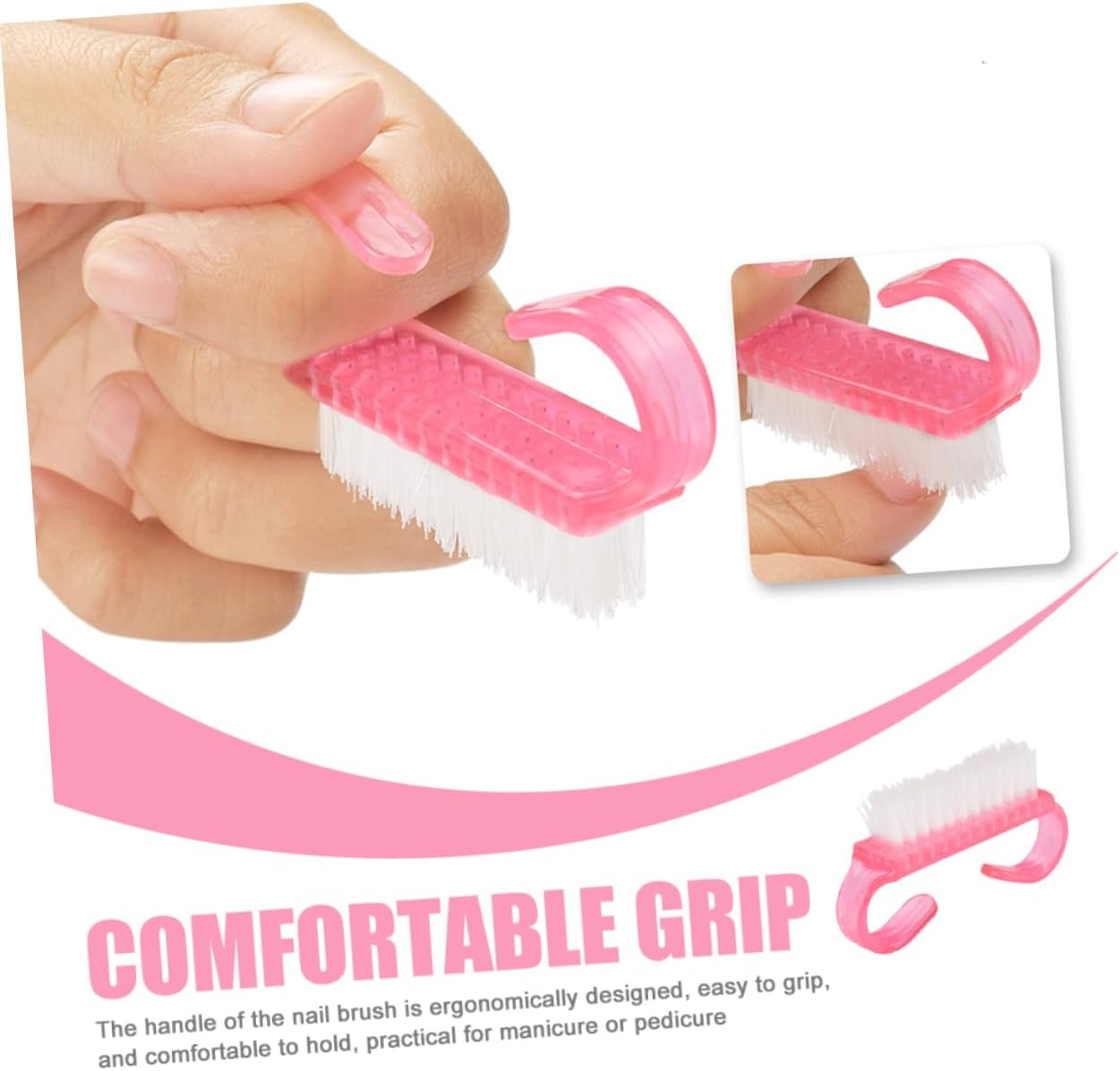 PACKOVE 12Pcs Nail Art Dust Brush Hand Grip Nail Cleaning Manicure Supplies for Fingernail Cleaning Small Plastic for Manicure image number 6