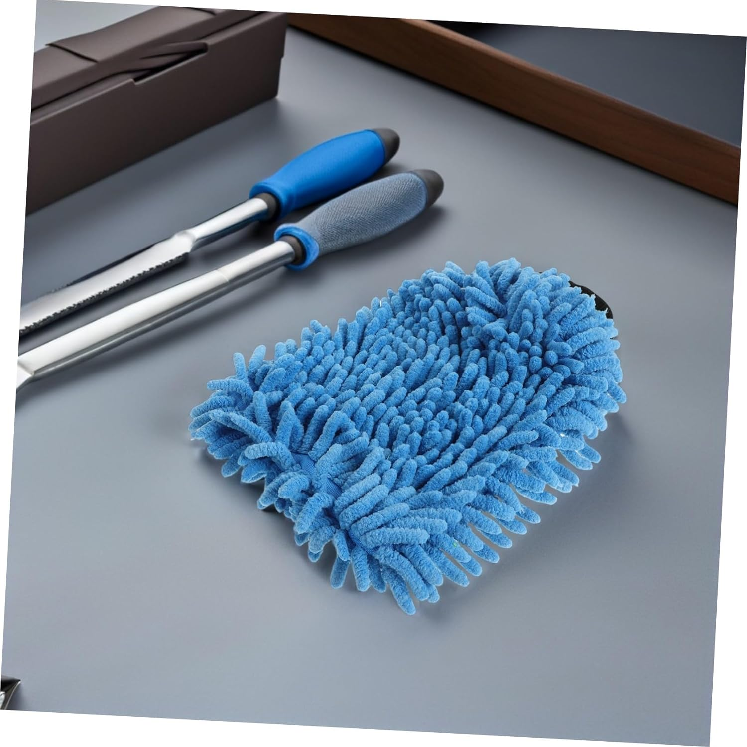 NESTINGHO 4Pcs Automotive Wash Mitts Soft Microfiber Chenille Car Cleaning Gloves with Thick Sponge Core Highly Absorbent and Ergonomic for Cars Trucks Boats Detailing image number 3