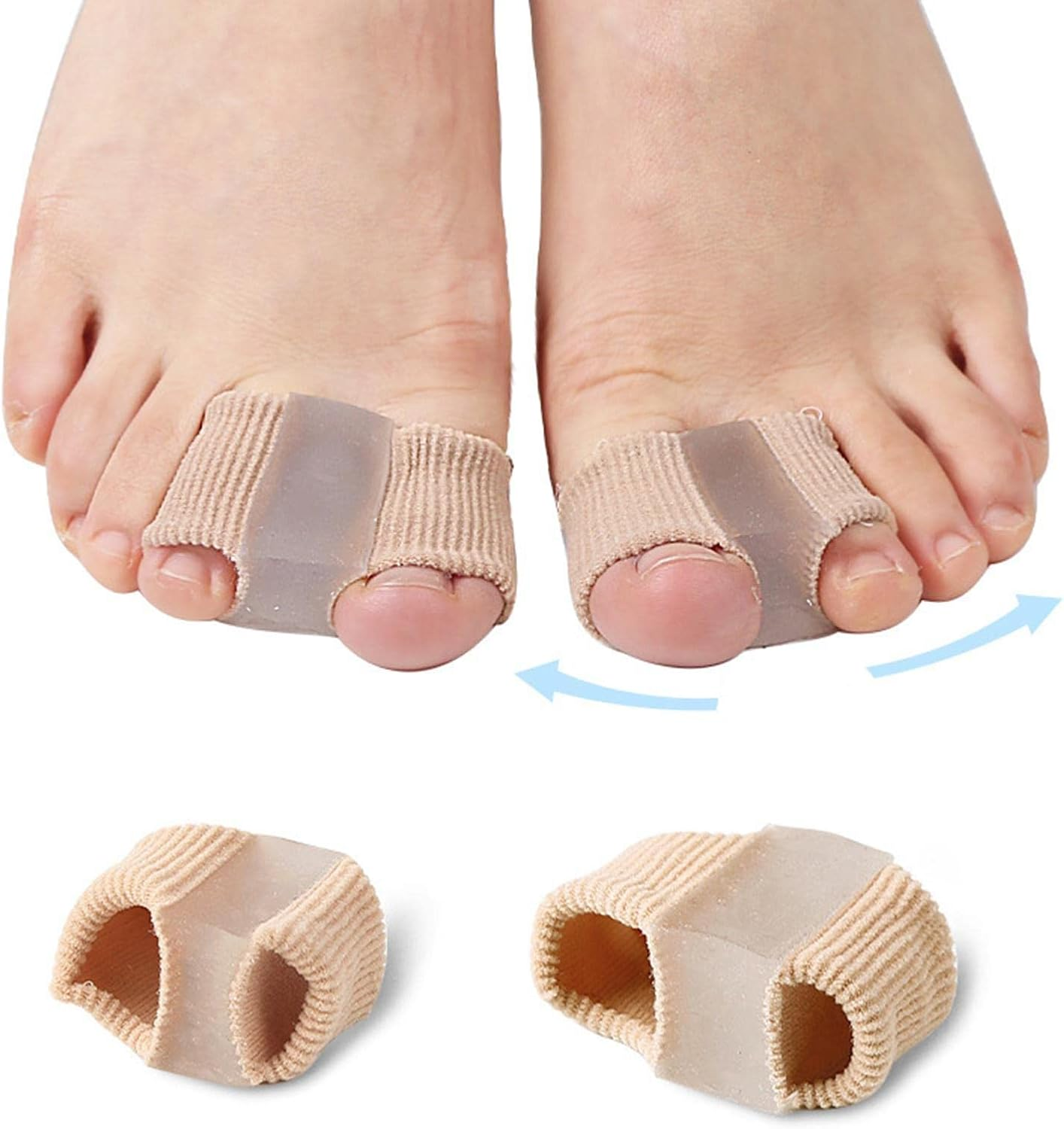 Toe Spacers | 2 Rings Gel Toe Corrector for Overlapping Toes | Big Toe Spacers, Big and Second Toe Cushions for Preventing Rubbing and Relieve Pressure Astray image number 6