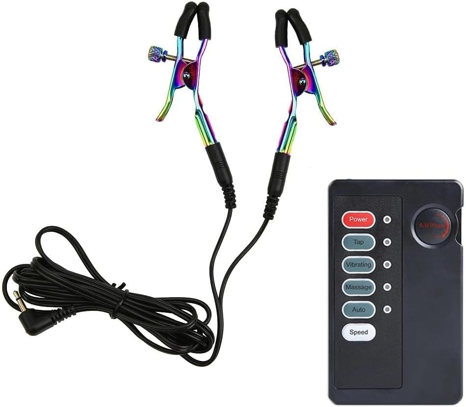 Electric Shock Nipple Clamps Adjustable Nipple Clamps Clip Current Level Electric Nipple Clamps Nipple Jewelry Non Piercing, Suitable for Ladies Own Use and Flirting with Couples Adult Sex Toys image number 3