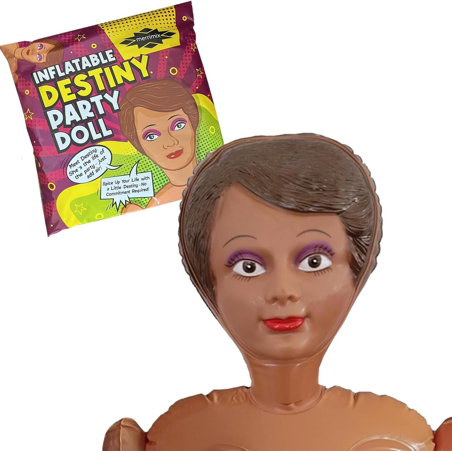 Merrimix Inflatable Blow up Doll for Celebrations, Parties, Pranks, Halloween, Birthdays, Bachelors, Gag Gift, Holidays - Destiny 58'', Brown (DD1222) image number 6