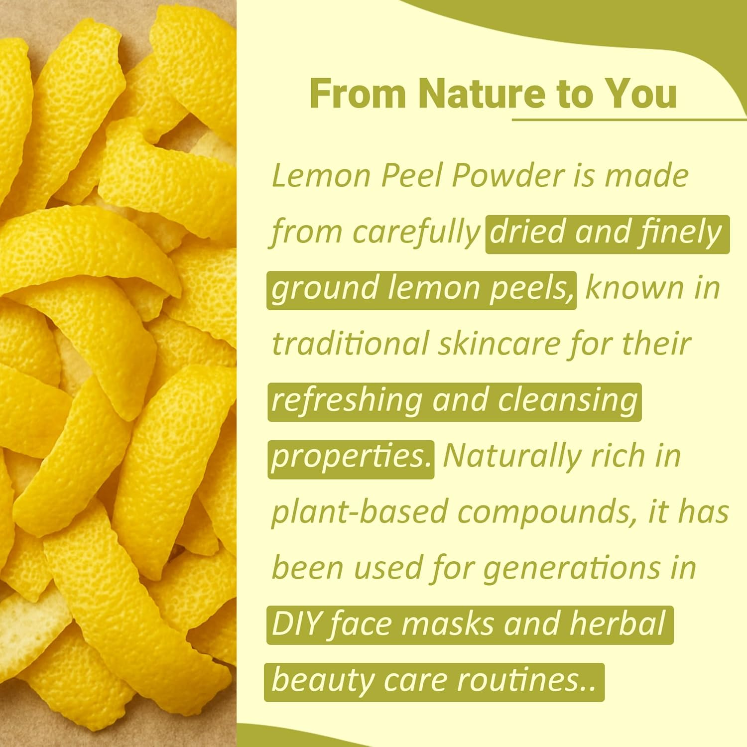 Lemon Peel Powder by Mi Nature | Skincare| Detox|227G(8 Oz) (0.5 Lb) | 100% Natural image number 4