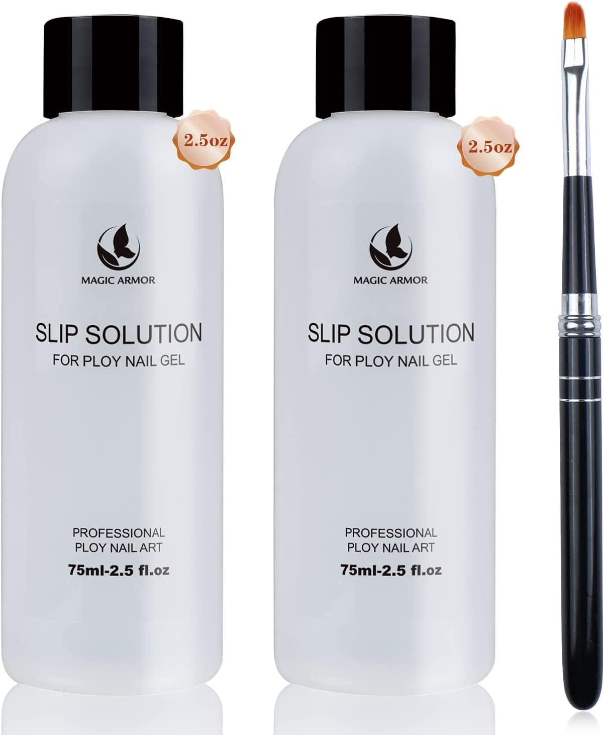 MAGIC ARMOR Poly Ge Slip Solution 150Ml Kit Nail Extension Liquid Solution Anti-Stick Poly Gel Slip Solutions for Poly Nail Gel with Nail Art Brush Starter Kit for Nail Gel Liquid Extension DIY Nail (Slip Solution-150Ml)
